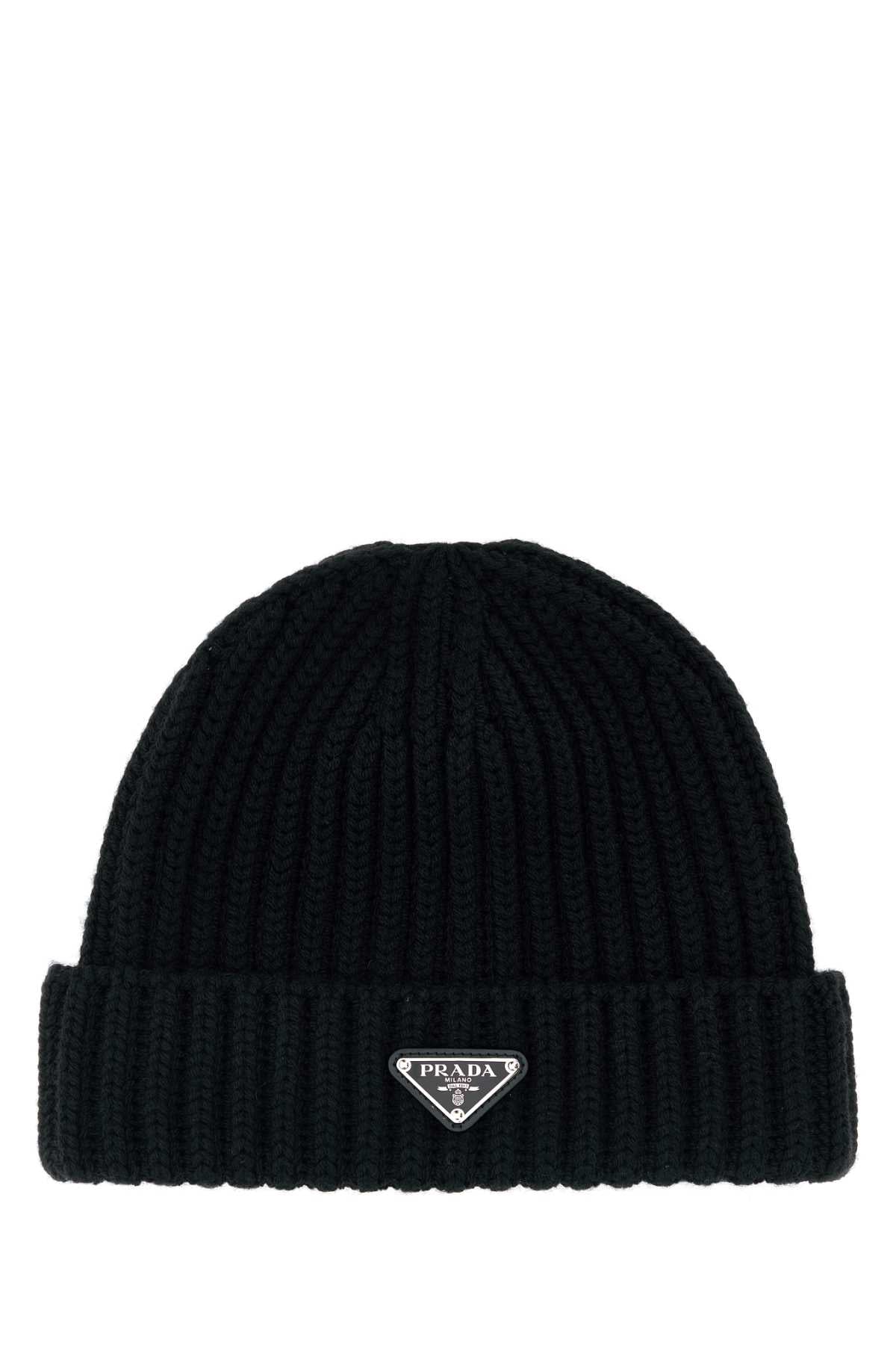Black Wool Beanie Hat