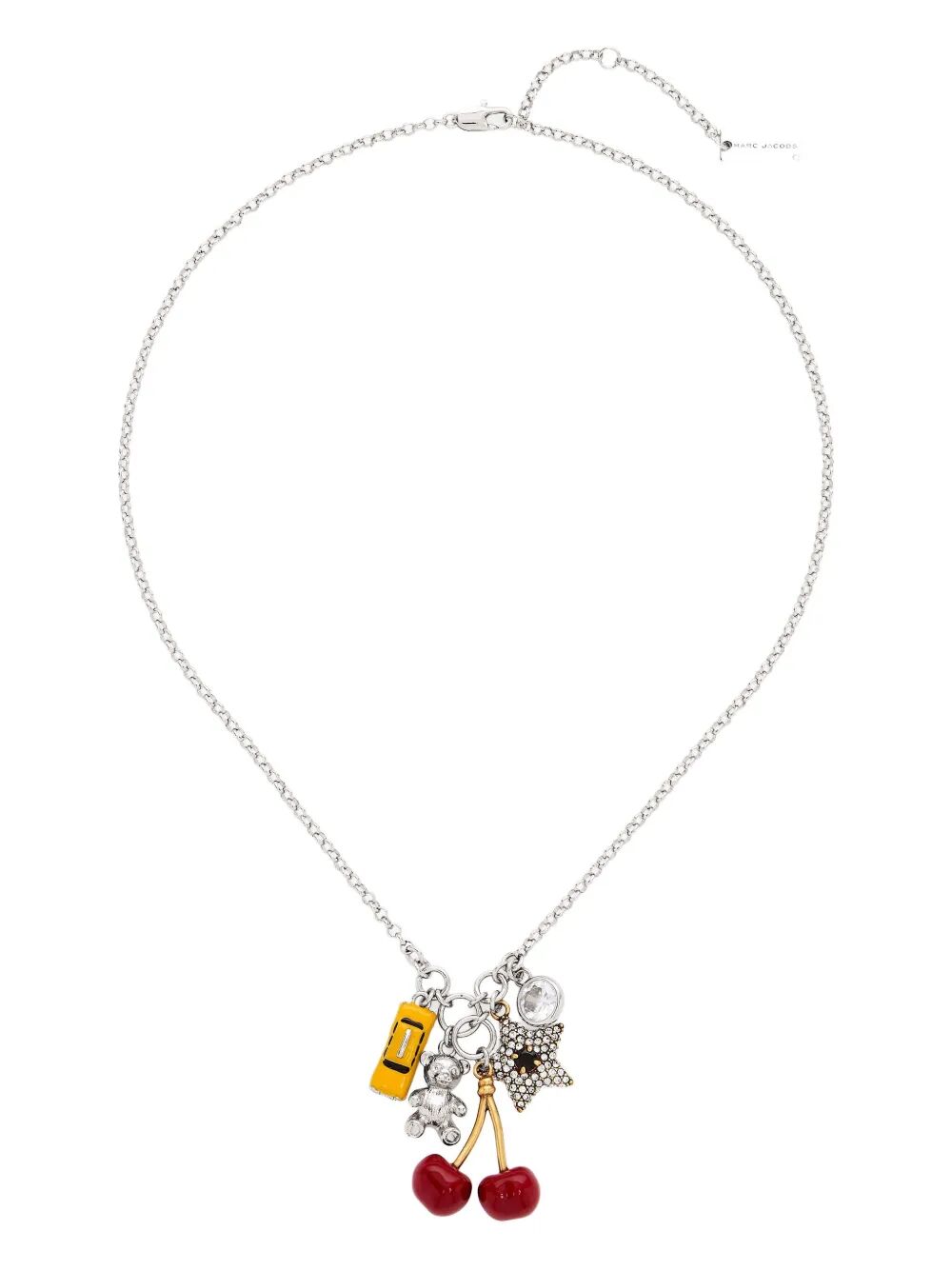 Trinket Charm Cluster Necklace - - Brass - Multicolor
