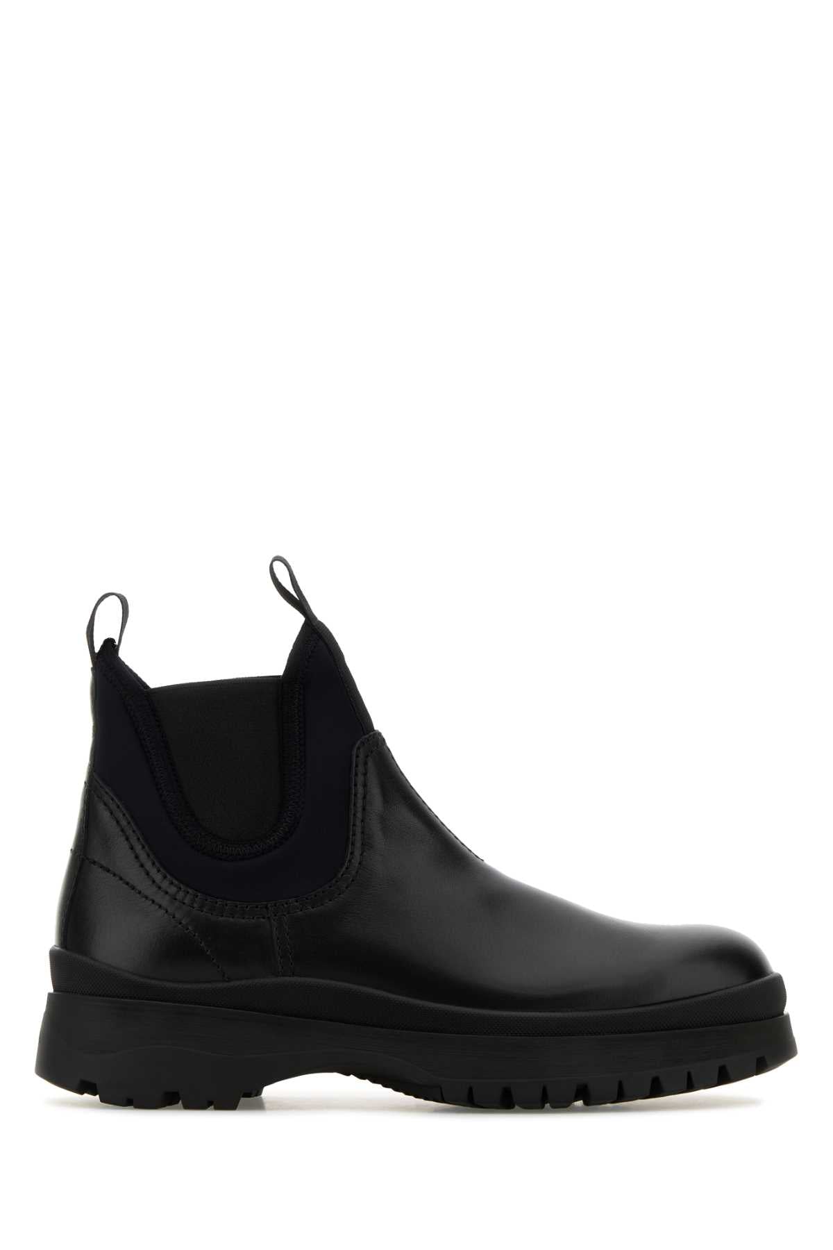 Black Leather Ankle Boots