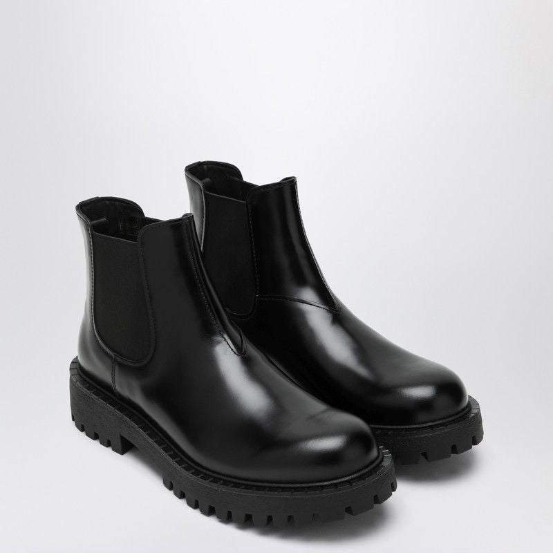 Black Leather Ankle Boot