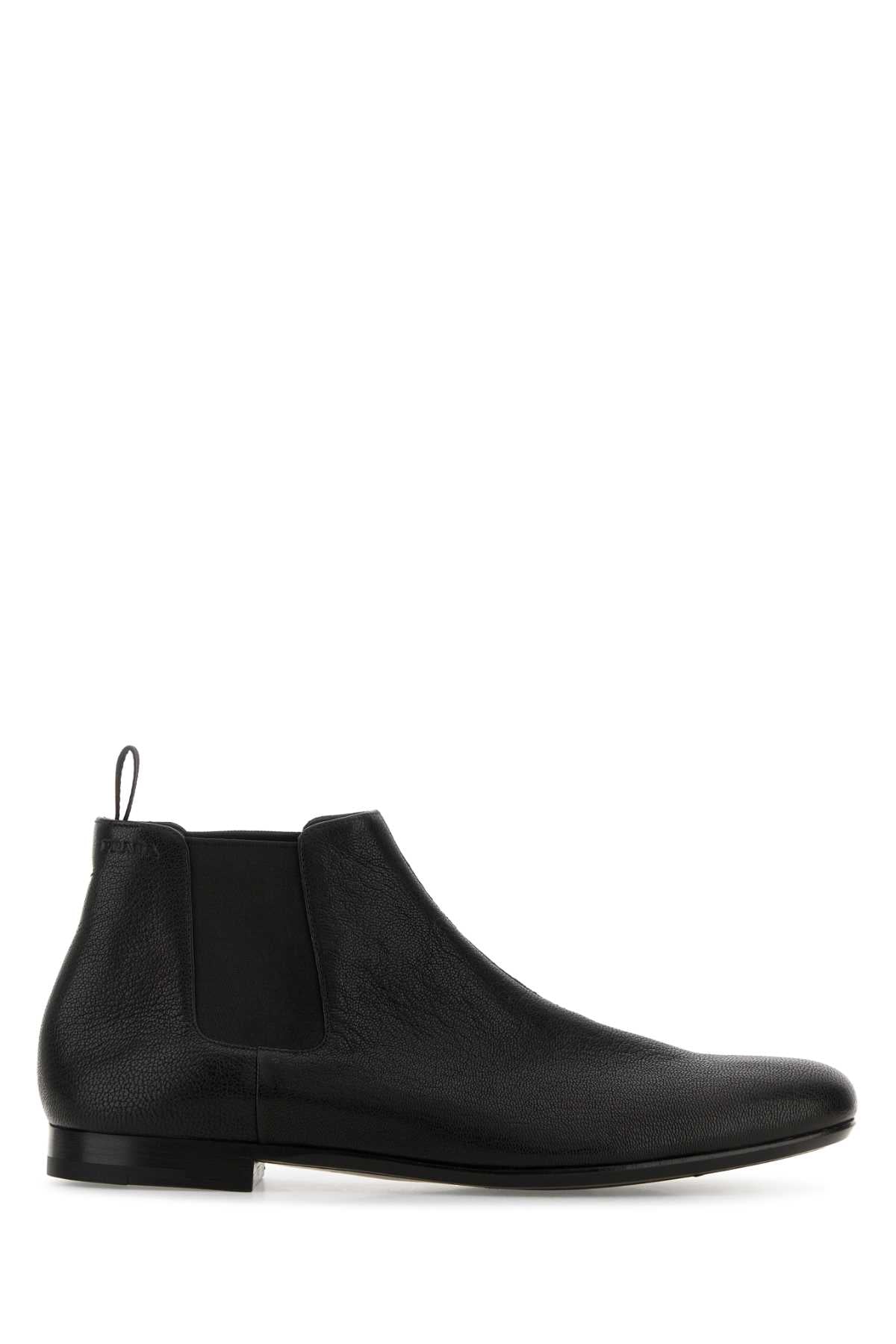 Black Leather Ankle Boots