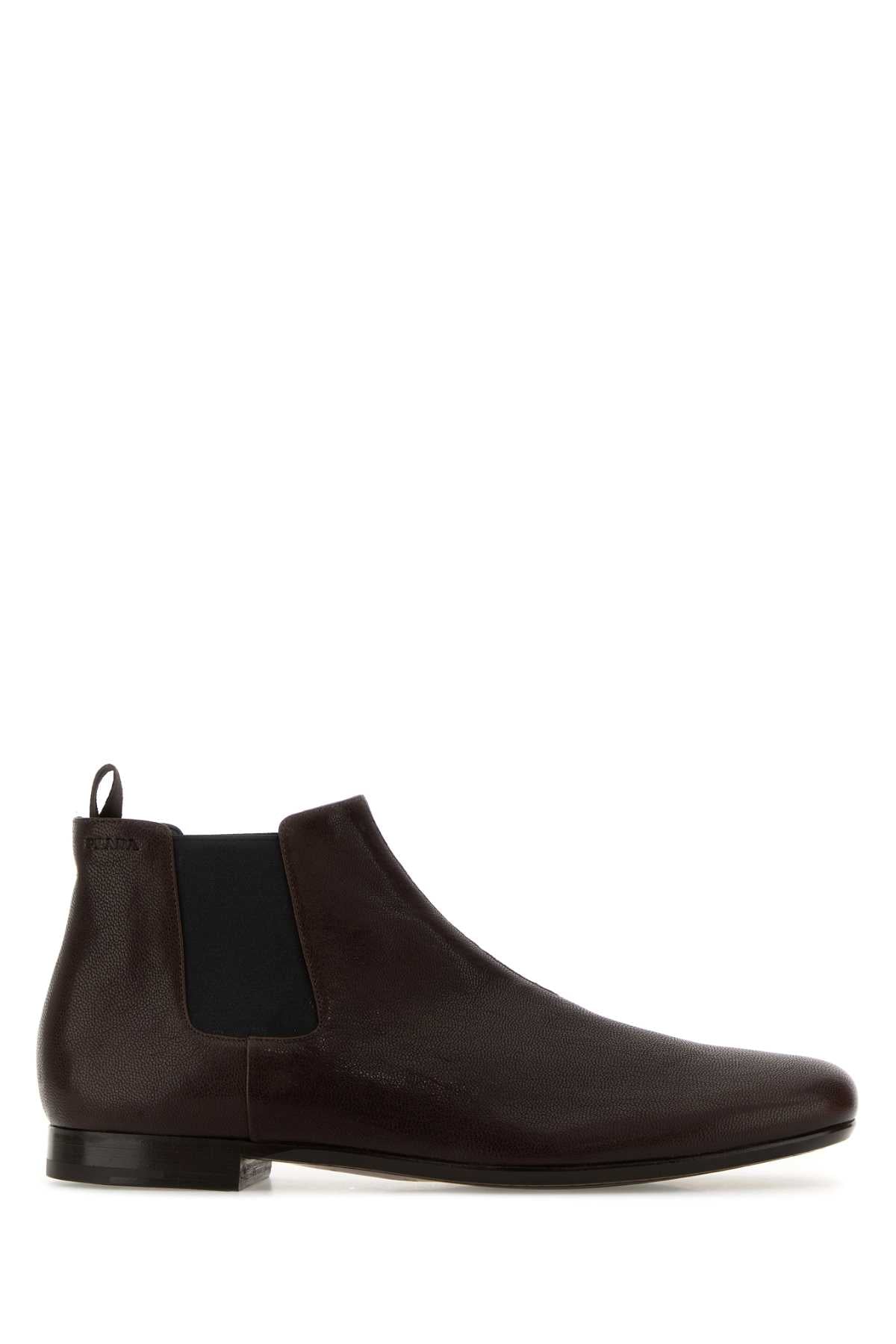 Brown Leather Ankle Boots