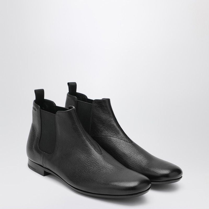 Black Leather Chelsea Boots