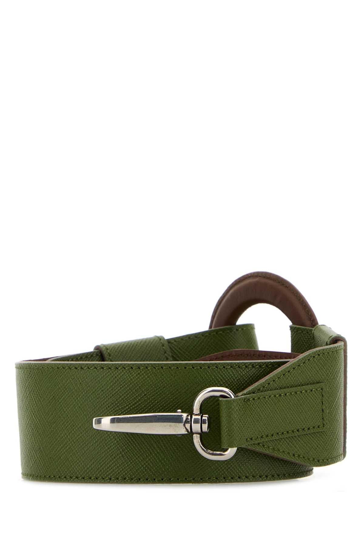 Pistachio Green Leather Shoulder Strap