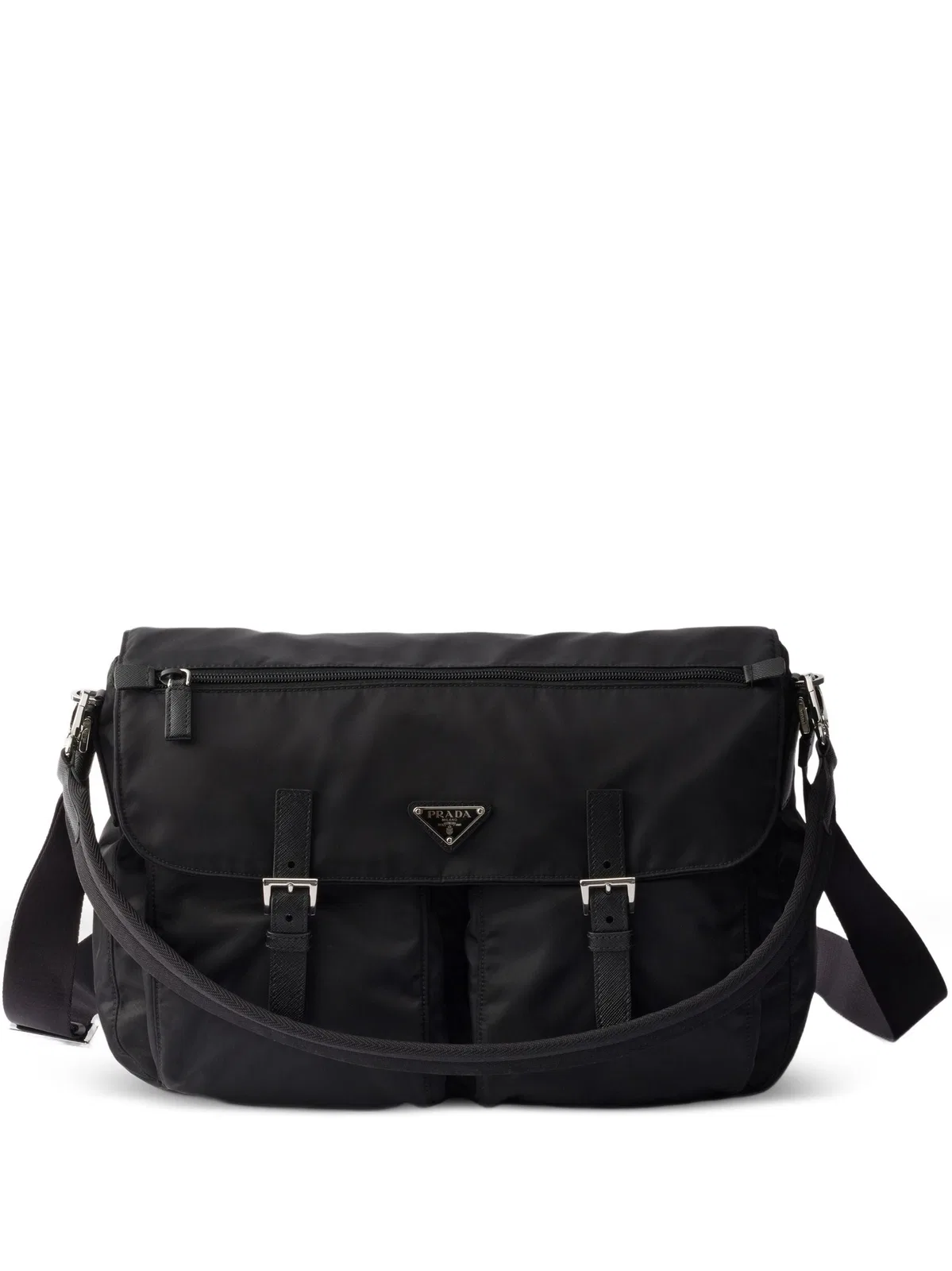 Re-Nylon Leather-Trim Shoulder Bag