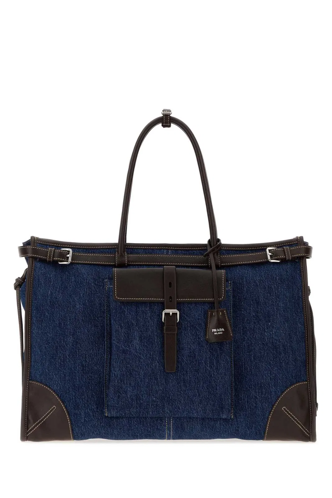 Denim Prada Bonnie Shopping Bag