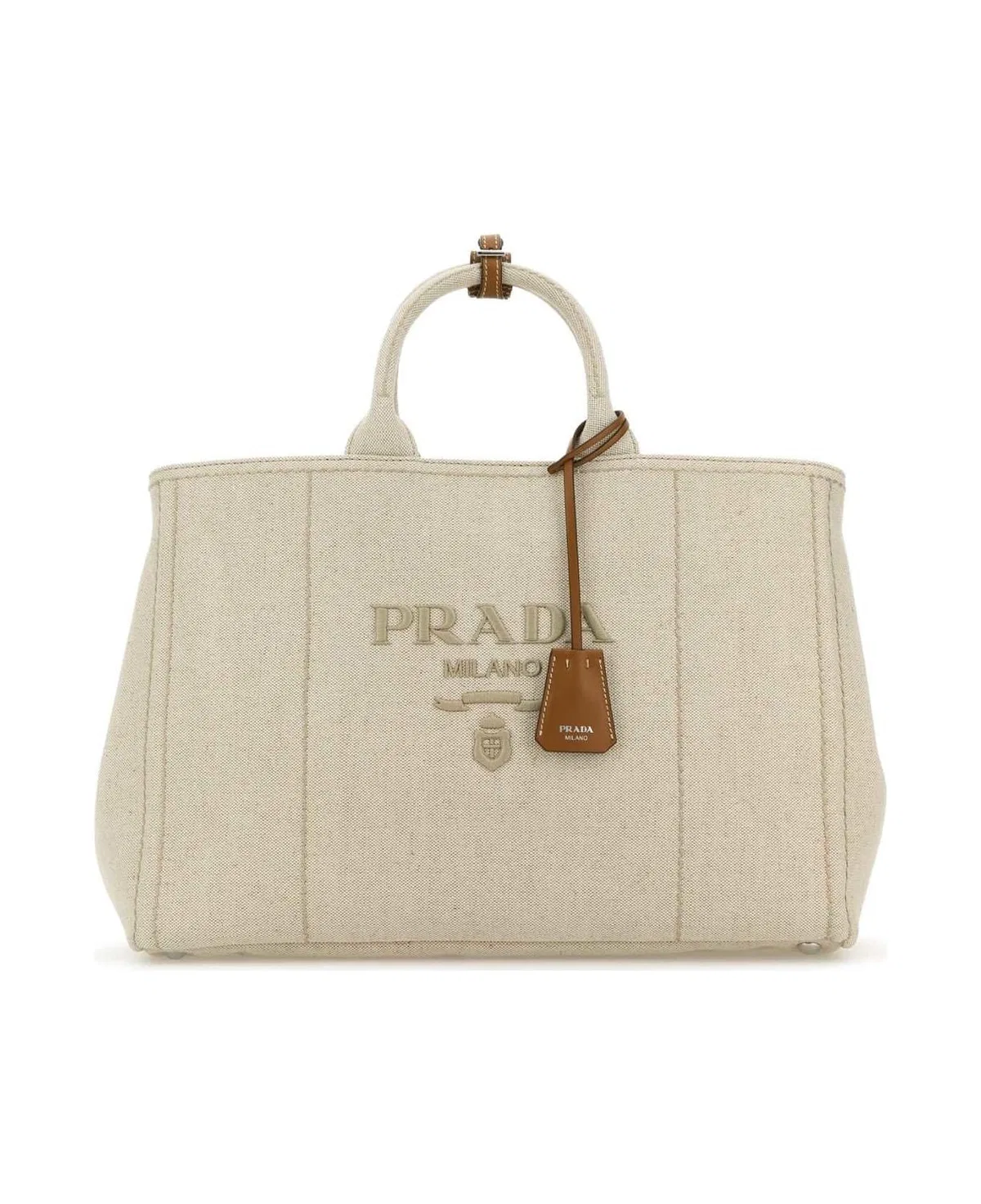 Sand Canvas Extra Large Prada Jardiniã¨Re Shopping Bag