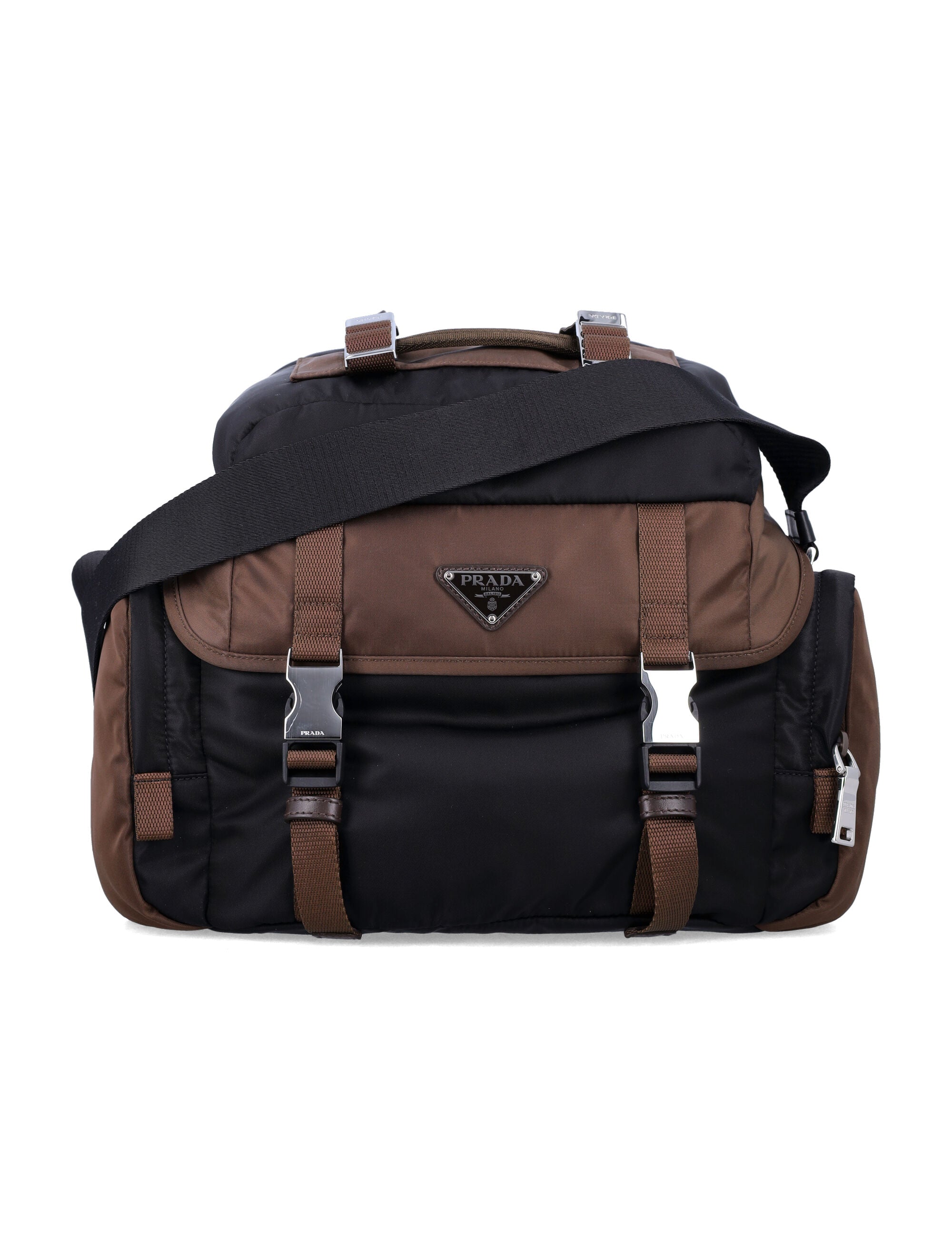 Two-Tone Re-Nylon Crossbody Bag