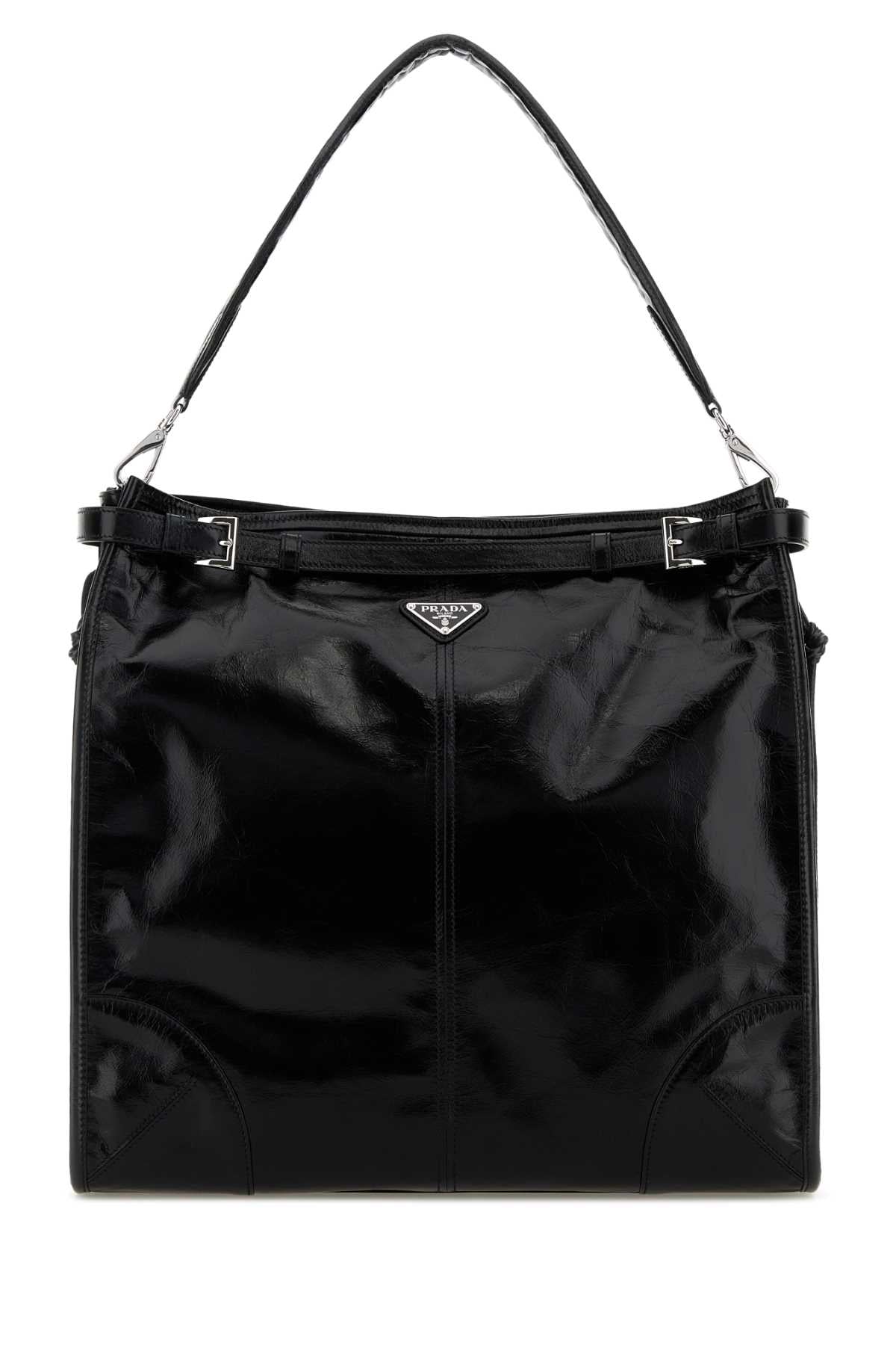 Black Leather Bonnie Shoulder Bag