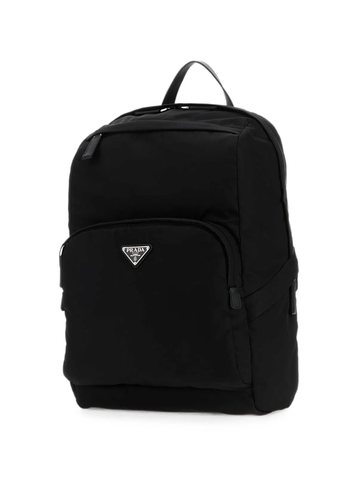 Prada Re-nylon And Leather Backpack In Black
