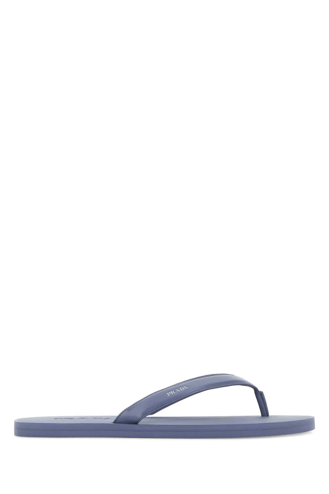 Cerulean Blue Leather Thong Slippers