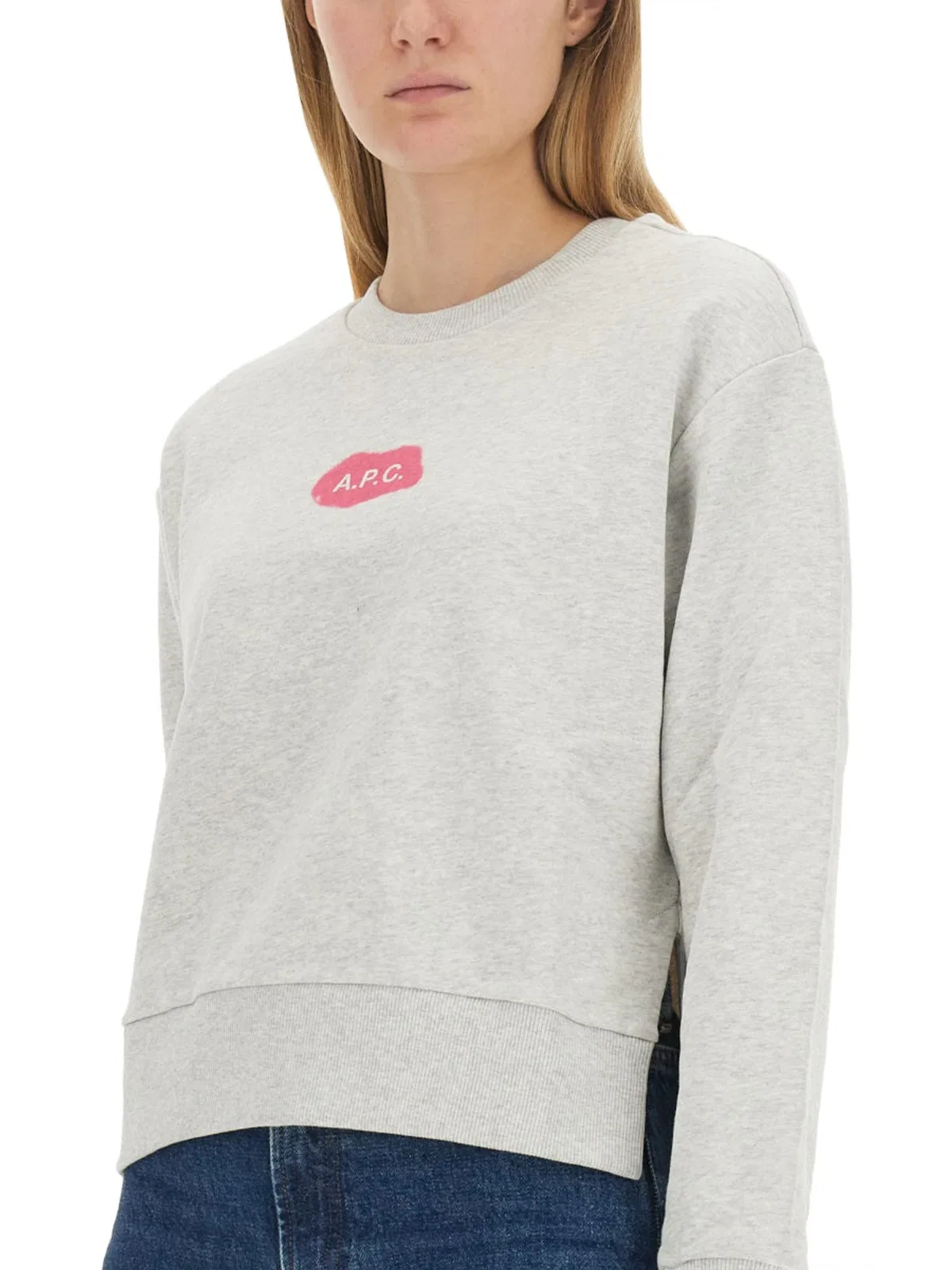 A.p.c. Sweatshirt With Logo In Gray
