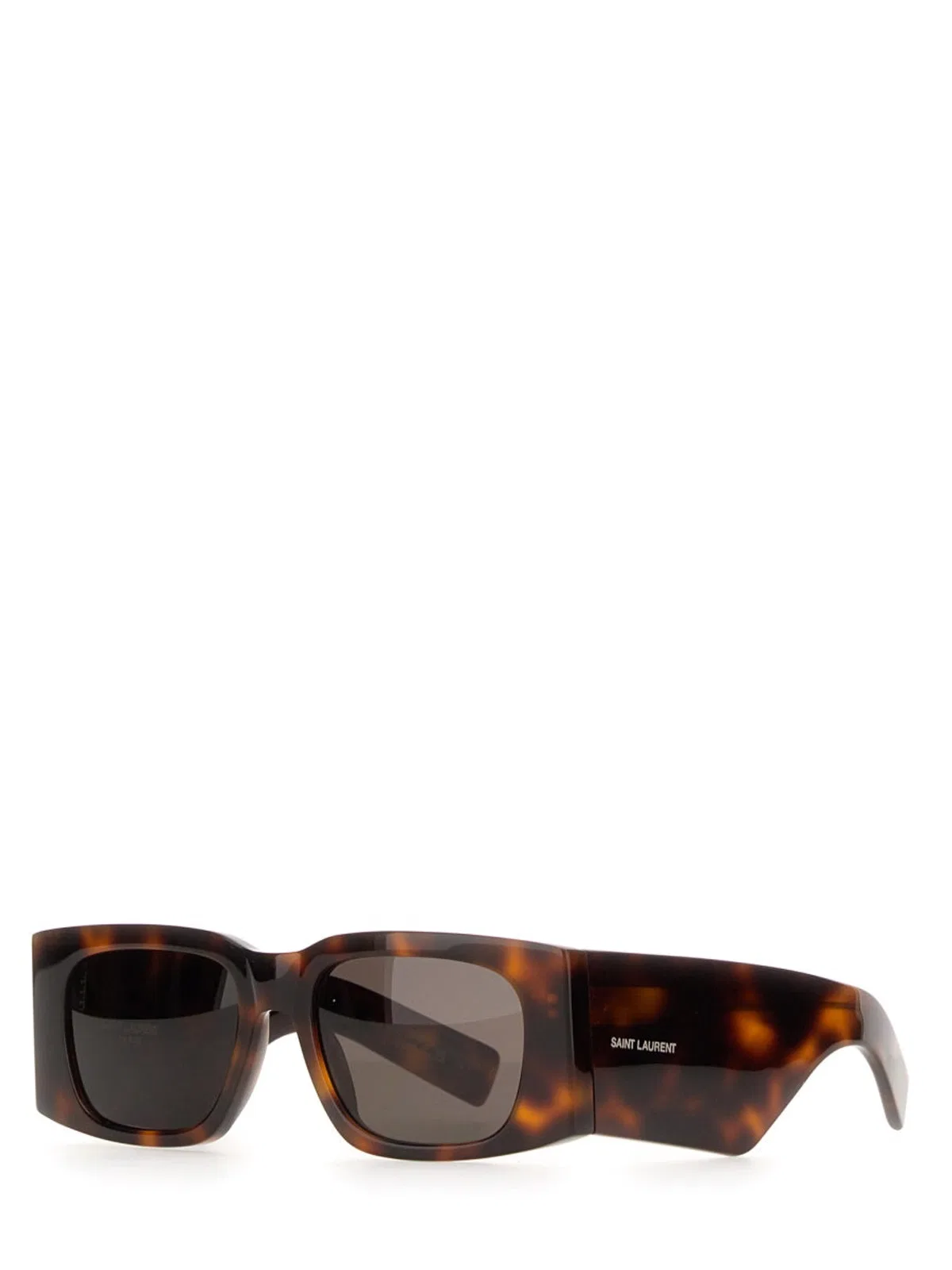 Saint Laurent Rectangular Tortoiseshell Sunglasses Dark Lenses In Brown