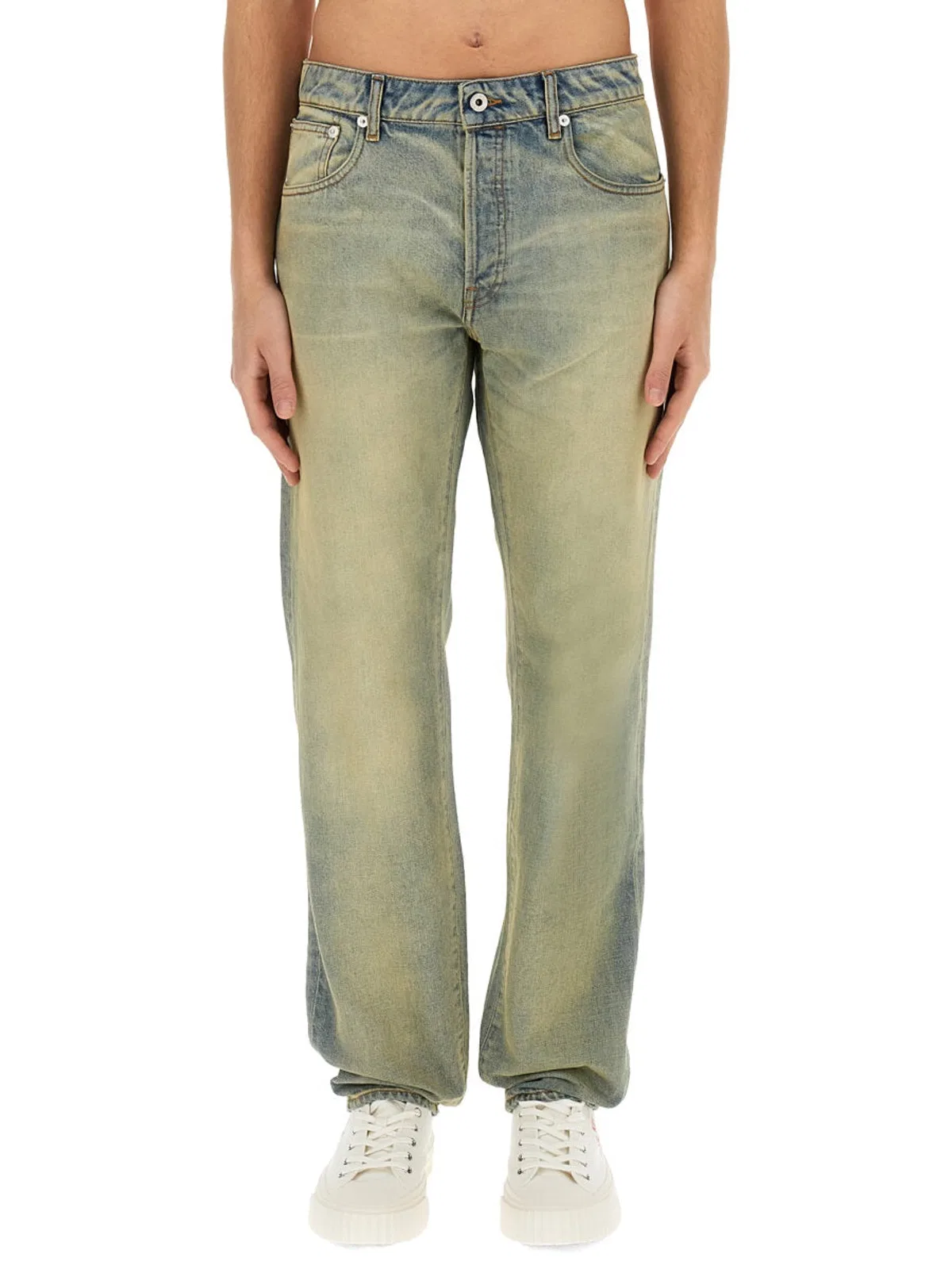 Kenzo Slim Bara Jeans ' Drawn Varsity' In Blue