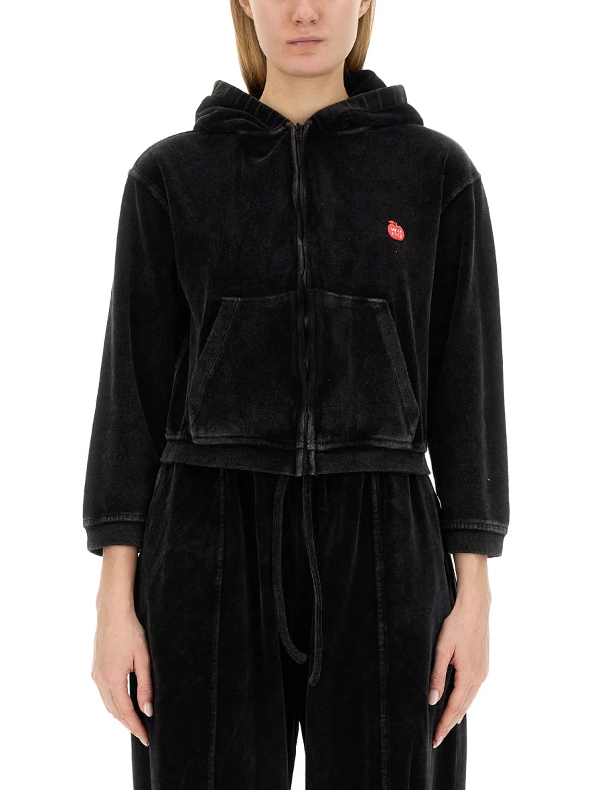 Alexander Wang Alexanderwang.t Velour Sweatshirt In Black