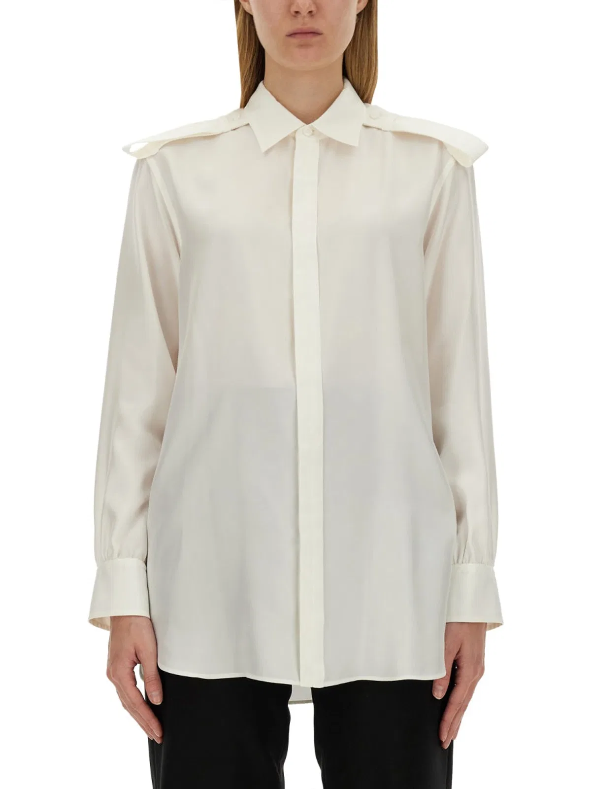 Burberry White Regular Solid Shirt In Neutral