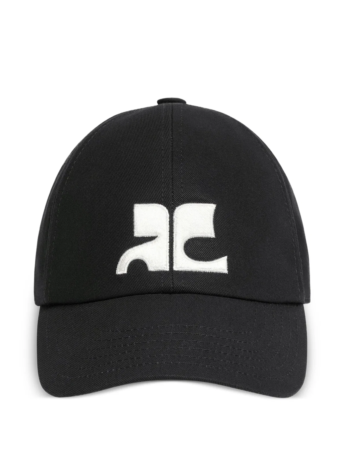 Courrèges Courregès Ac Logo Cotton Cap In Black