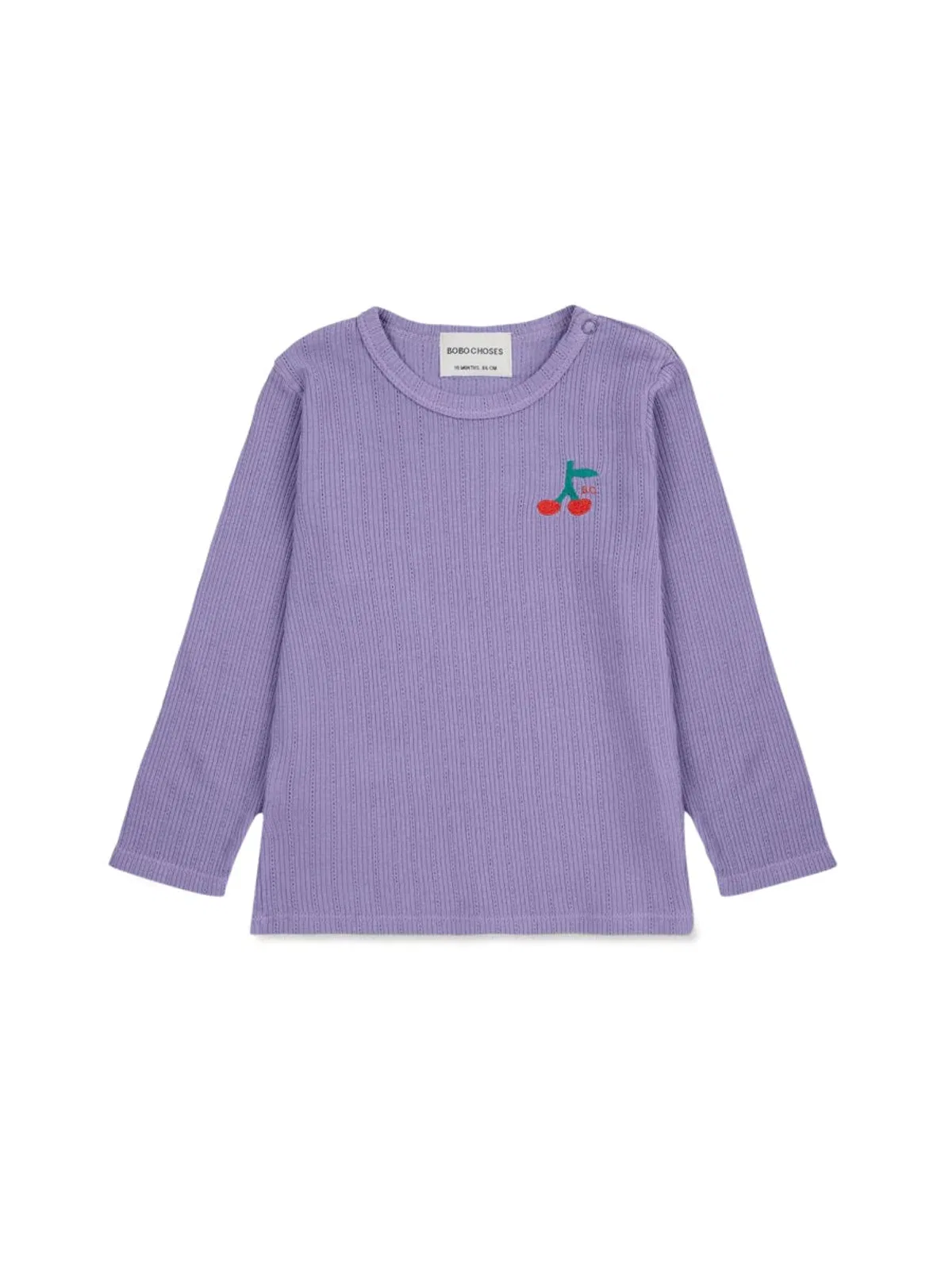 Bobo Choses Baby Cherry Long Sleeve Tight T-shirt In Purple