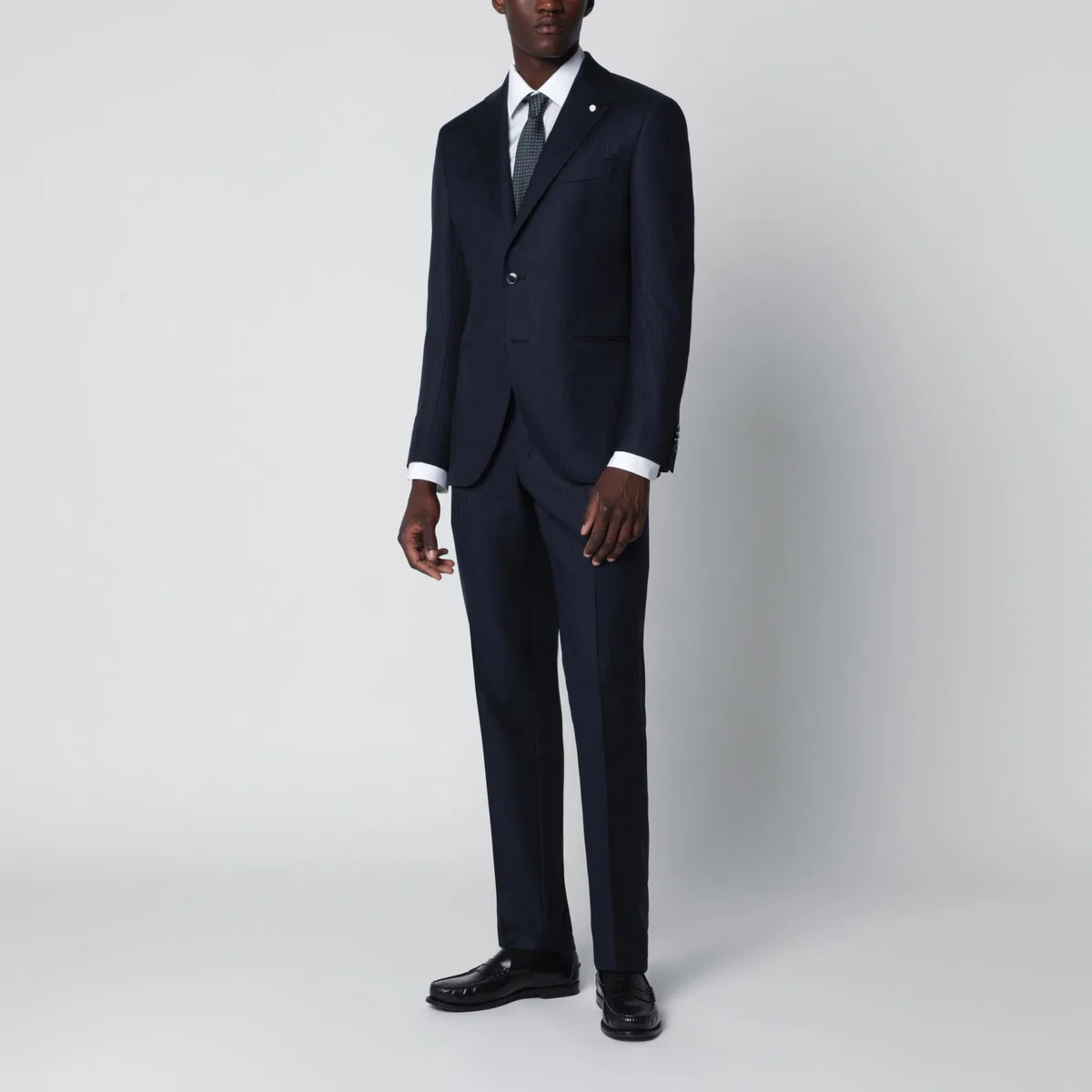 Luigi Bianchi Blue Pinstripe Single-breasted Wool Suit
