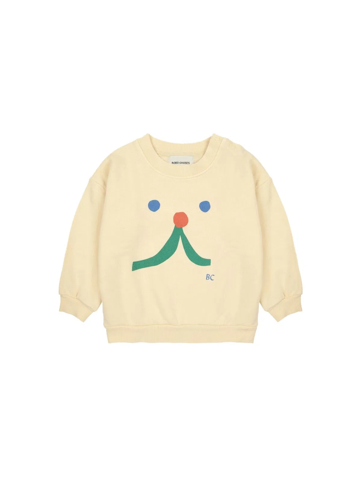 Bobo Choses Baby Funny Face Sweatshirt In Yellow