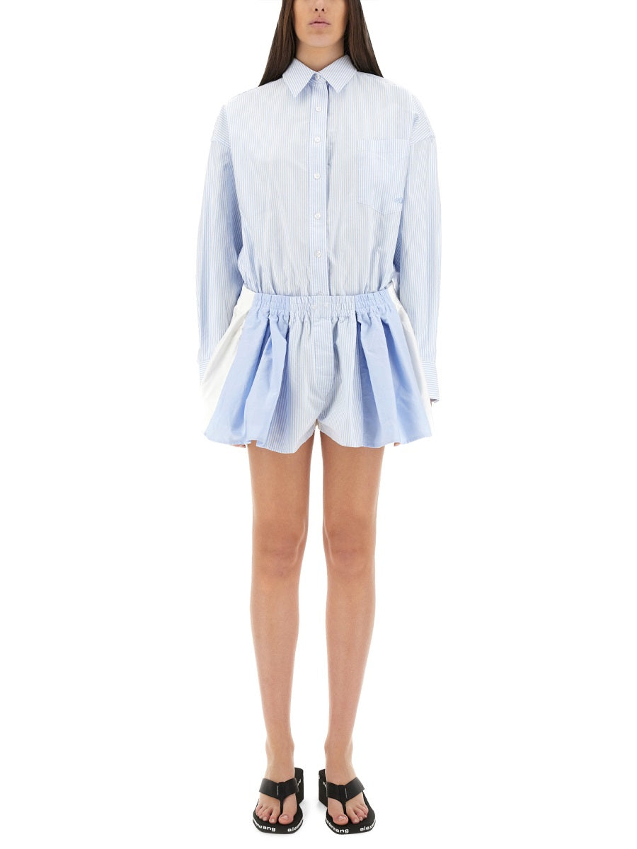 Short Striped Overalls
