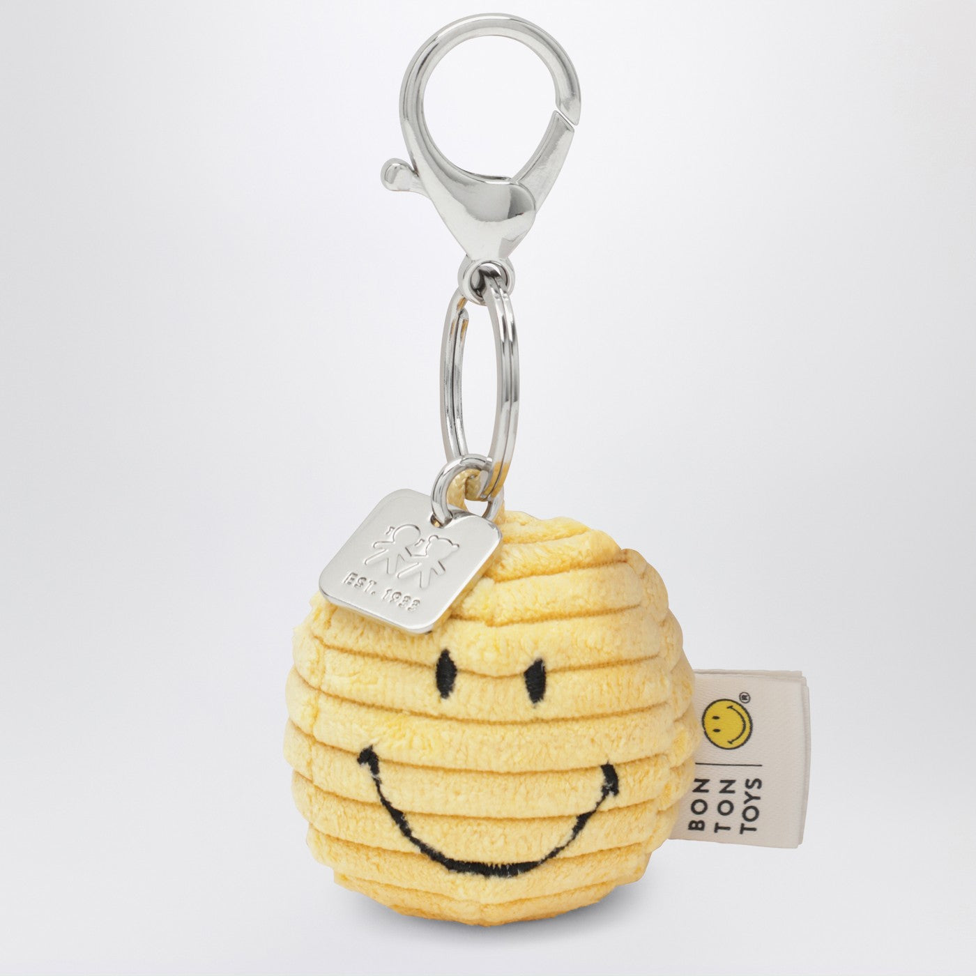 Smiley Velvet Keychain Yellow