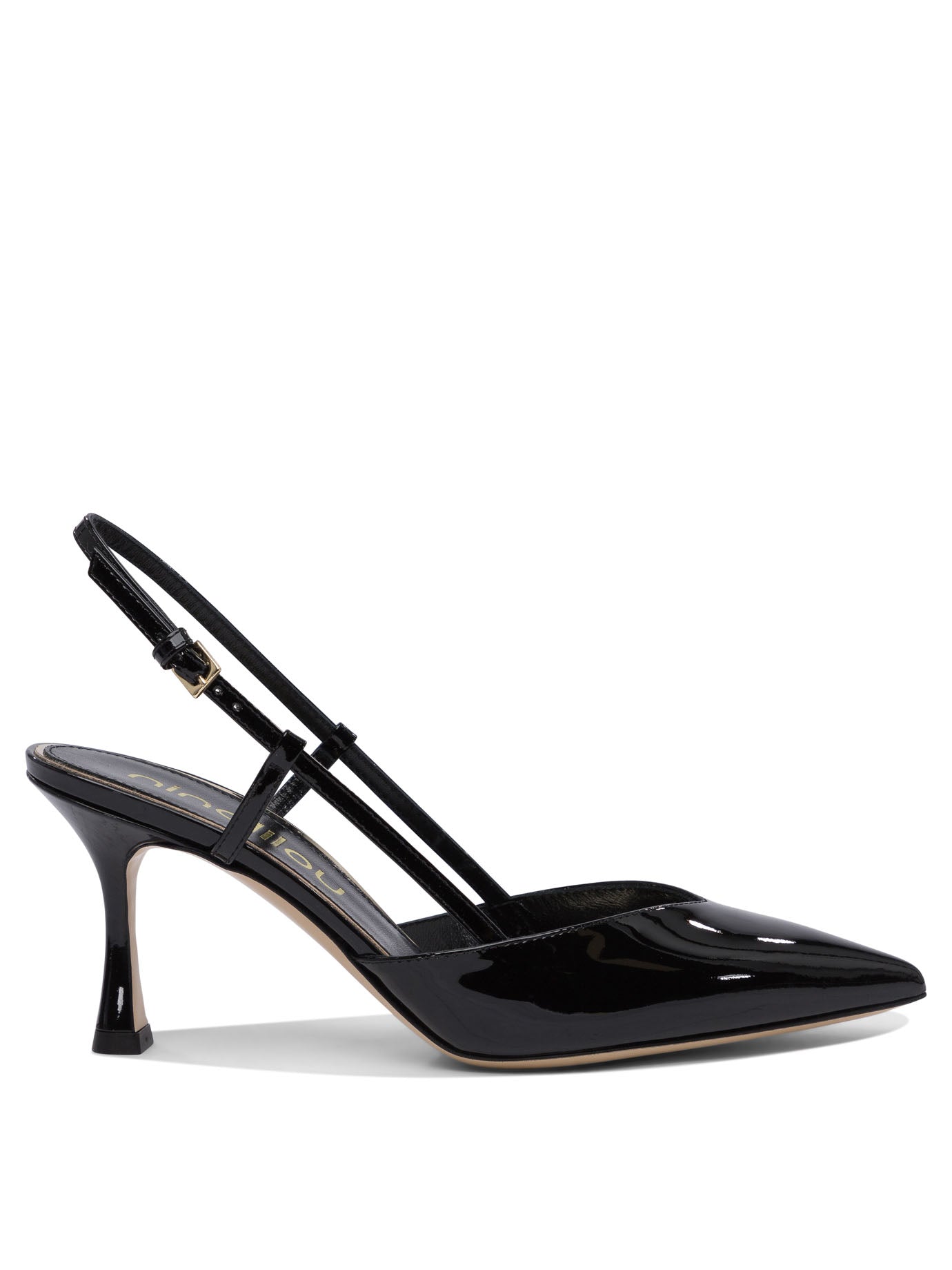 Black Leather Heeled Shoes