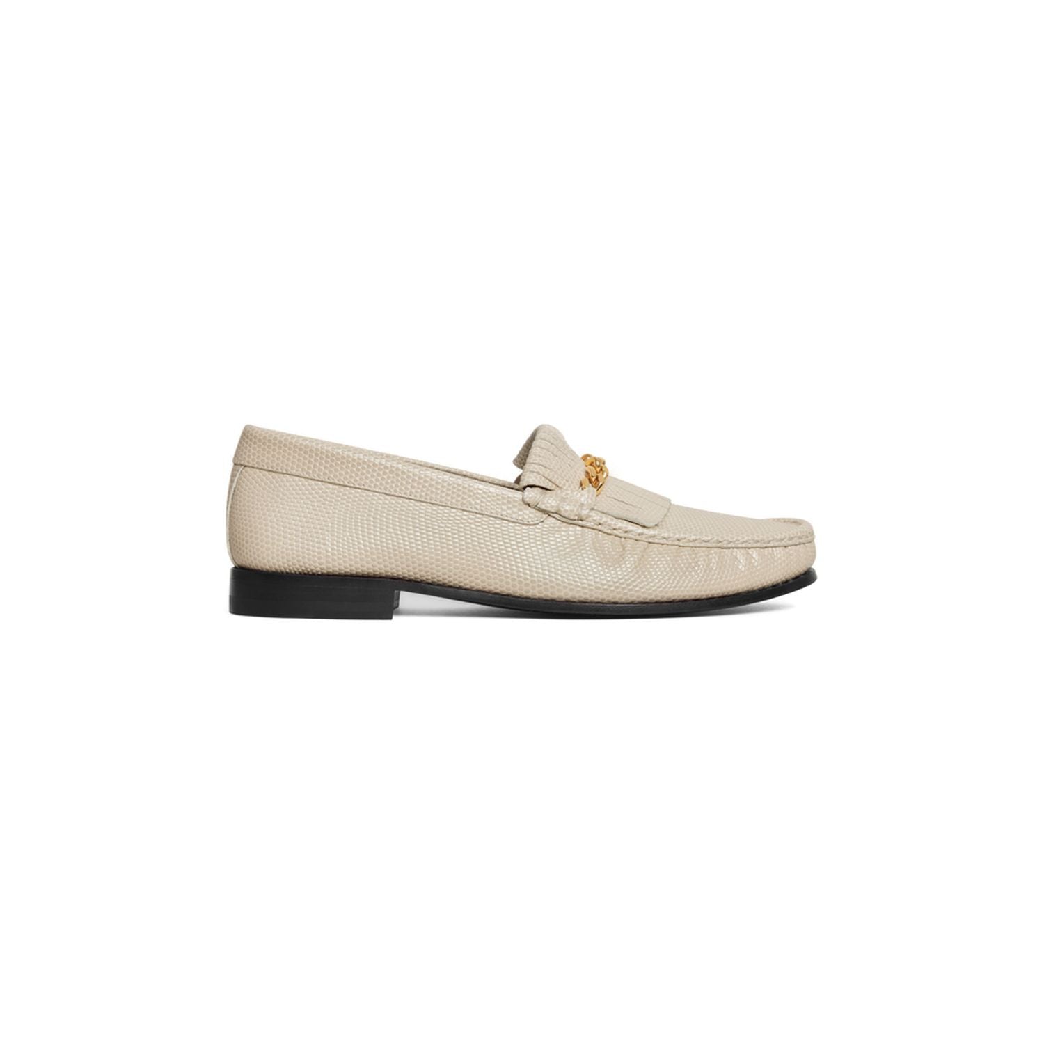 Luco Loafer With Fringes In Lizard Stamped Calfskin