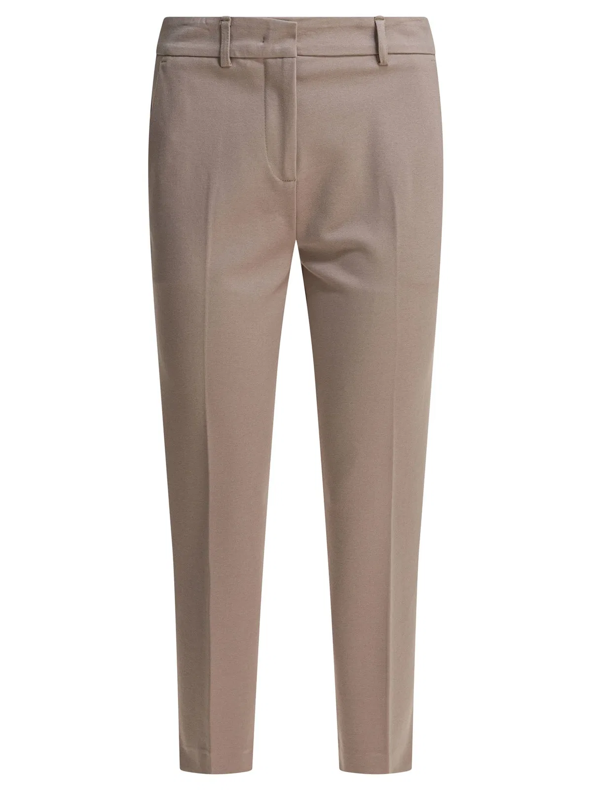 Beige Elastane Trousers