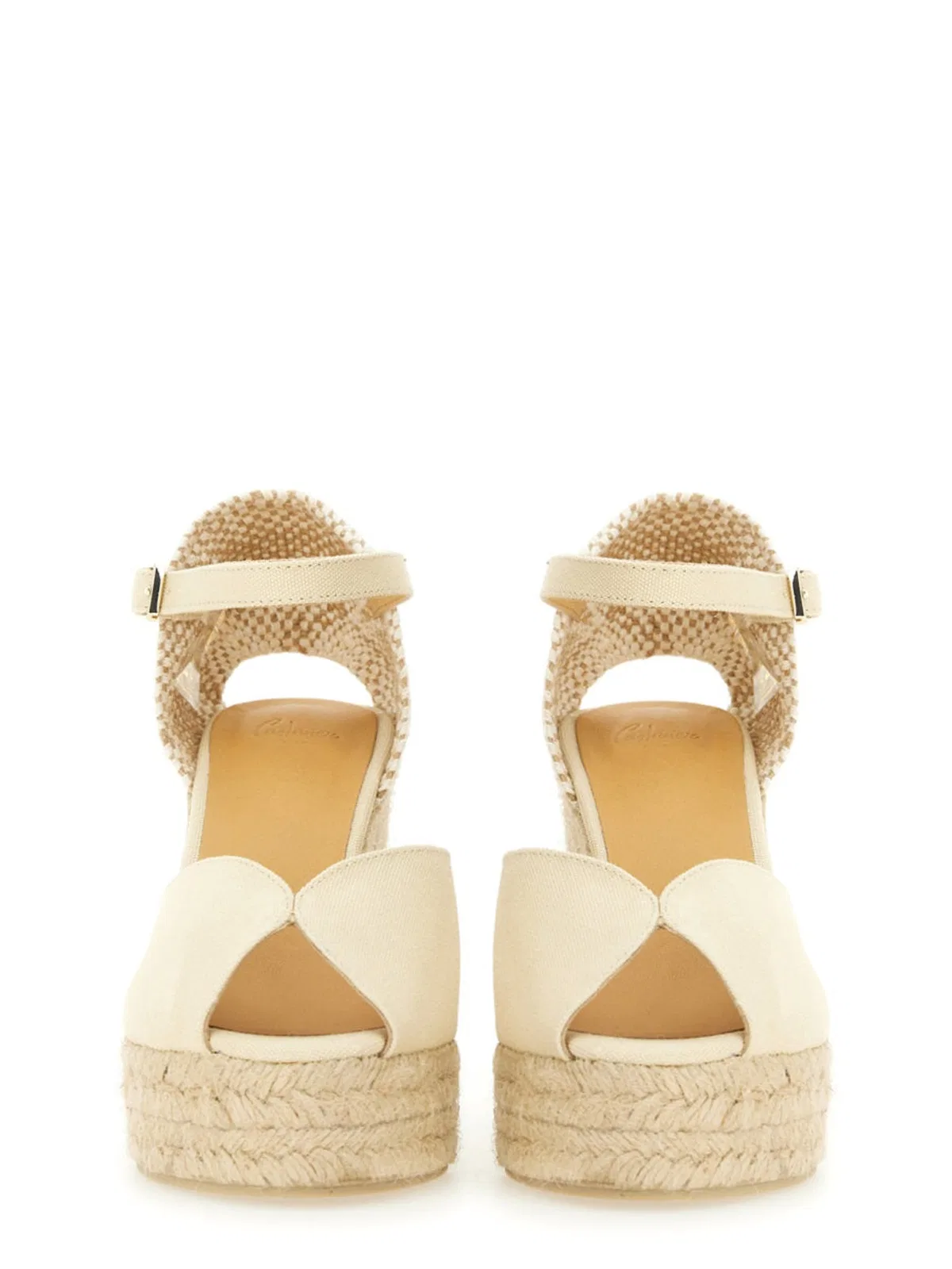 Castañer Bianca Raffia Wedge Espadrilles In Nude