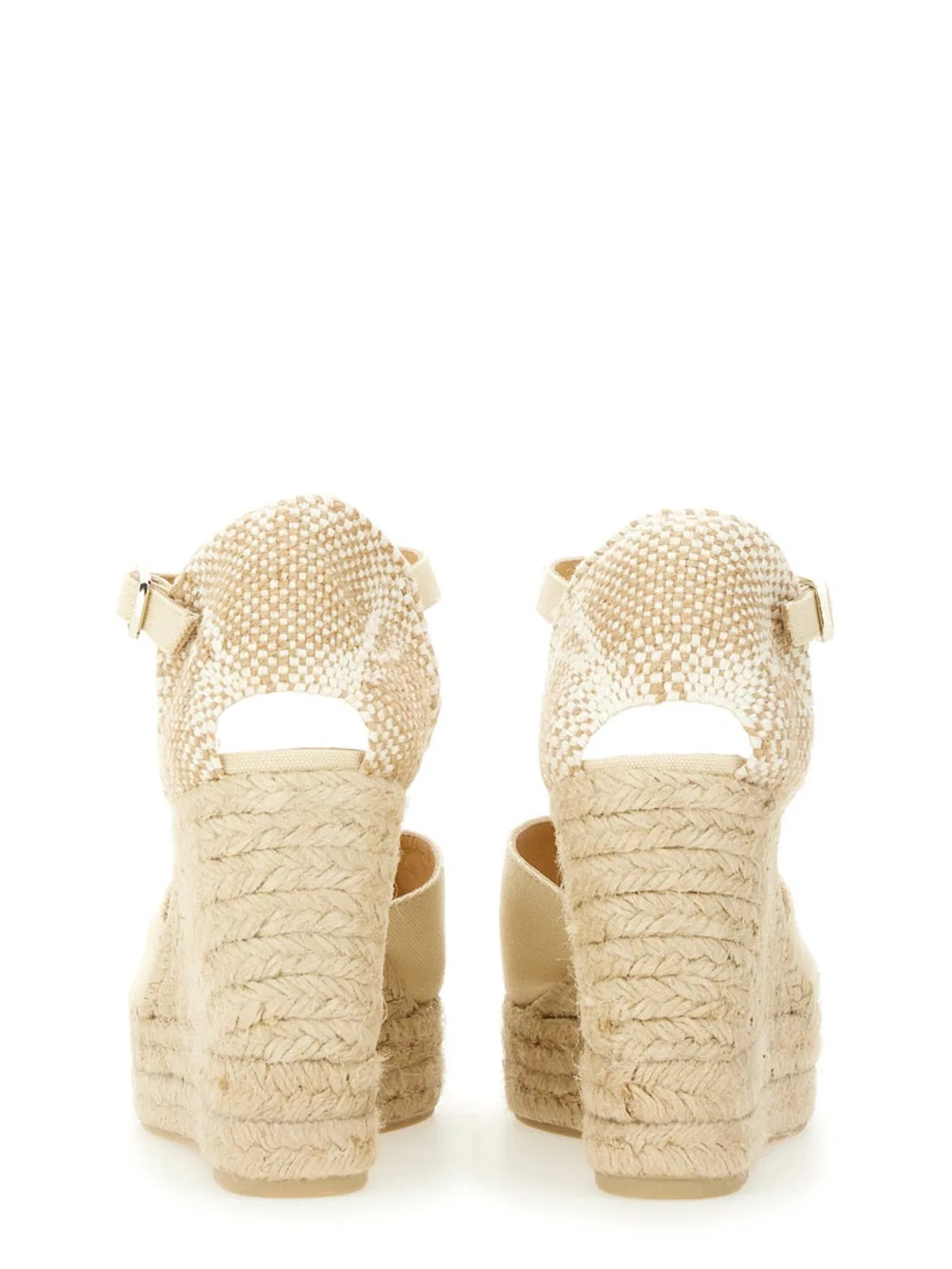 Castañer Bianca Raffia Wedge Espadrilles In Nude