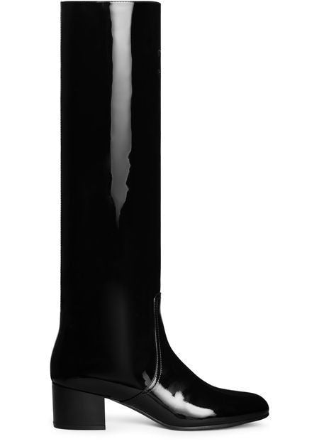 Black Leather High Boot