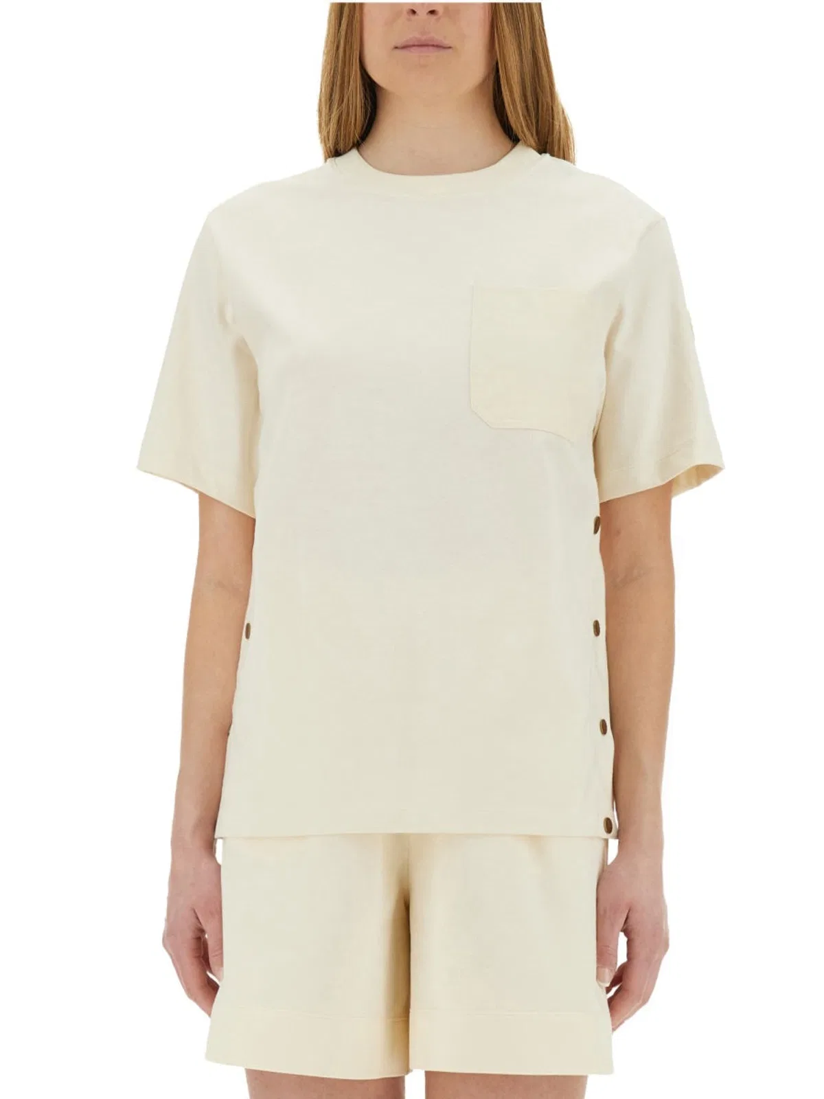 Moncler T-Shirt With Side Buttons