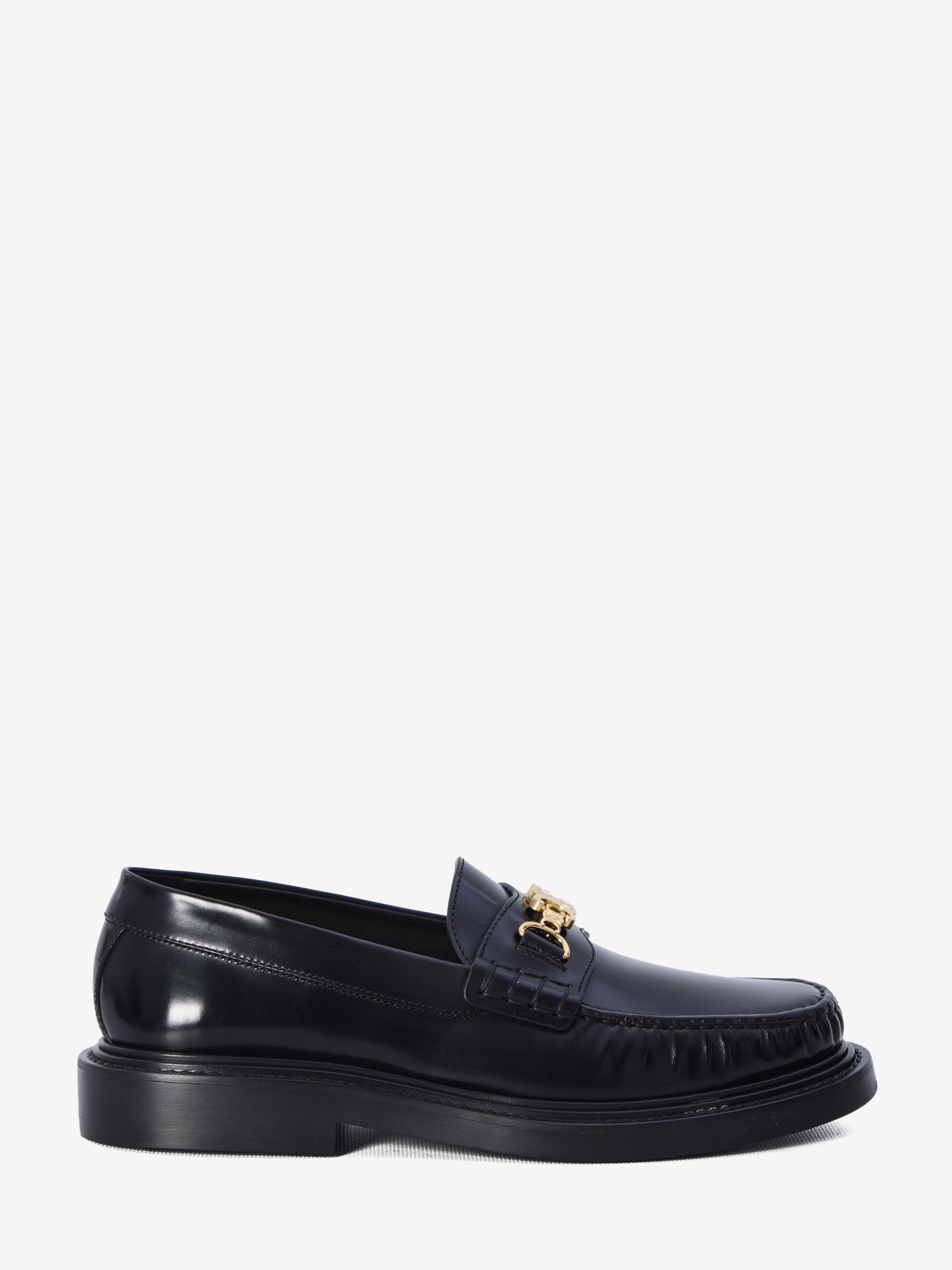 Université Triomphe Polished Bullskin Chain Loafers