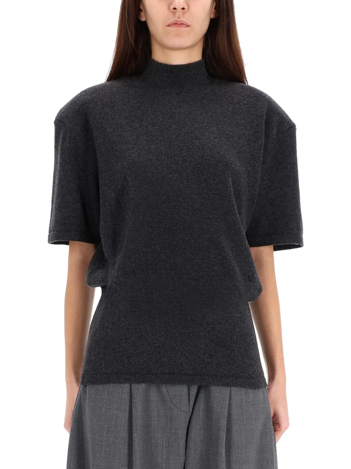 Jacquemus Wool Cashmere Blend Sweater In Gray