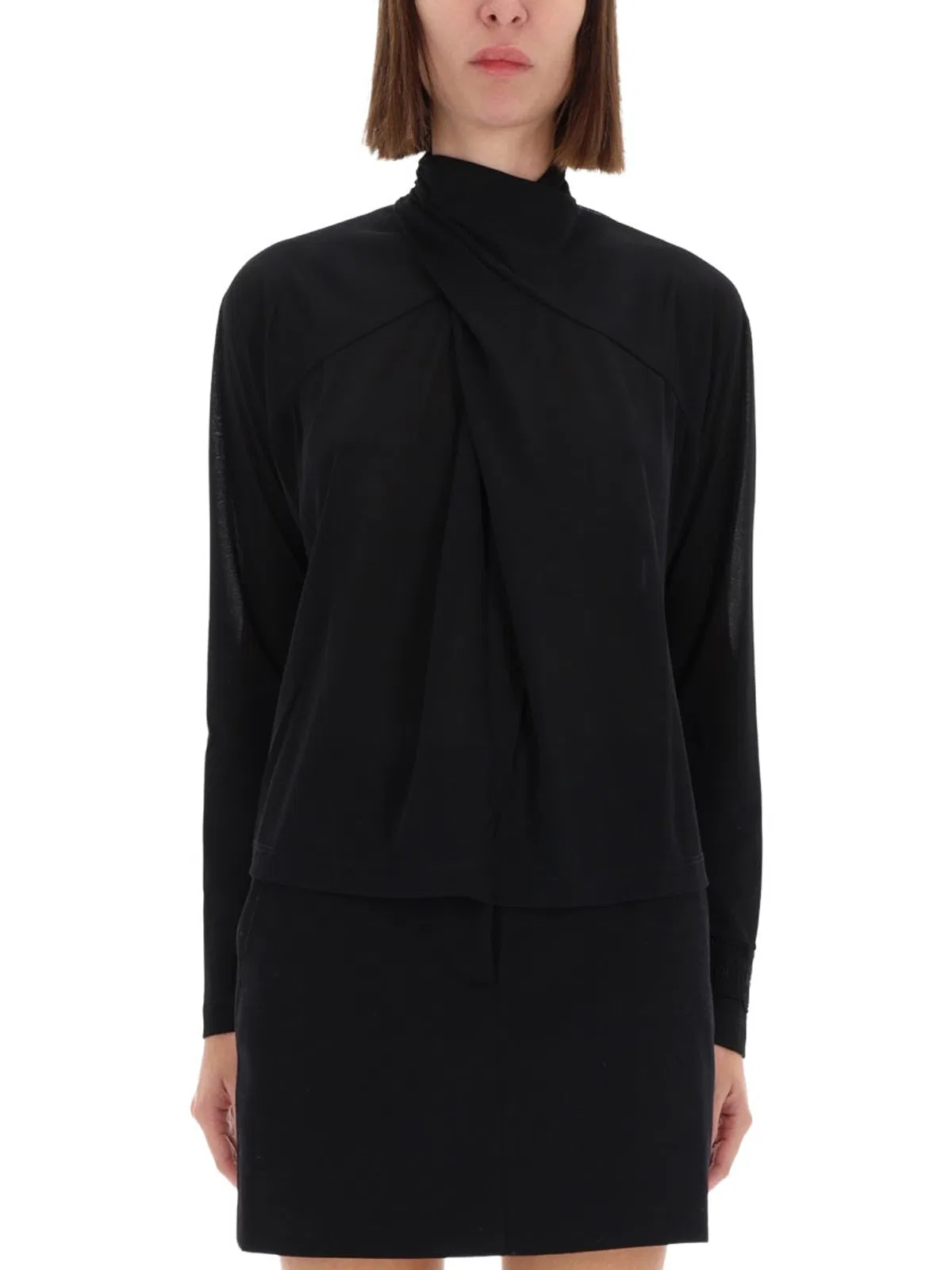 Red Wing Shoes Versace Jeans Couture Shirt With Draped Collar In Black