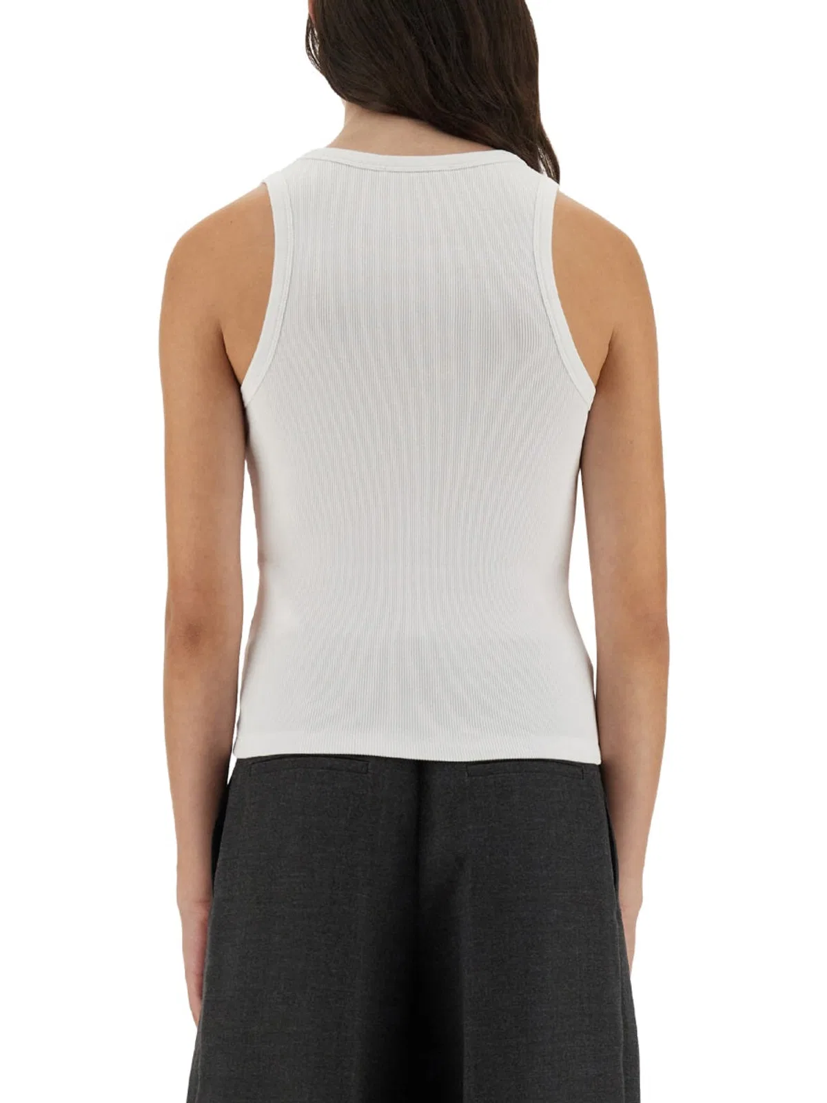 Givenchy Canotta In Cotone Stretch Bianco Donna In White
