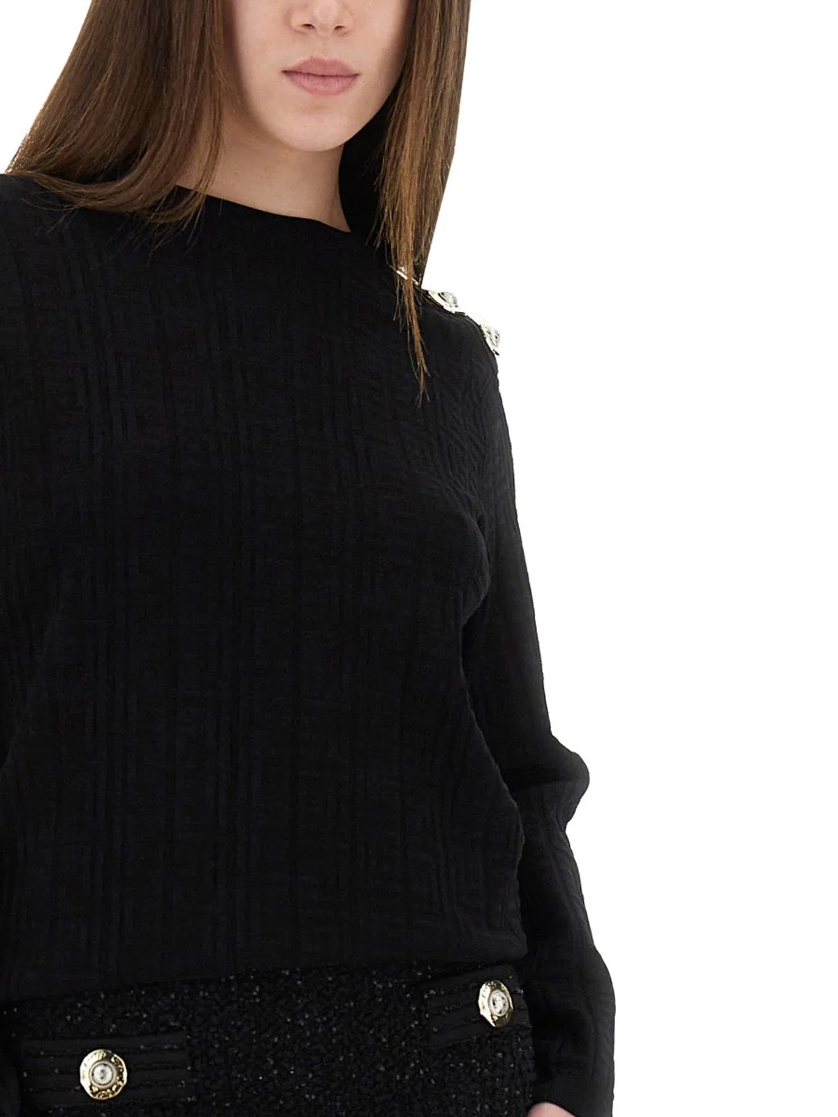 Balmain Knitted Tops. In Black