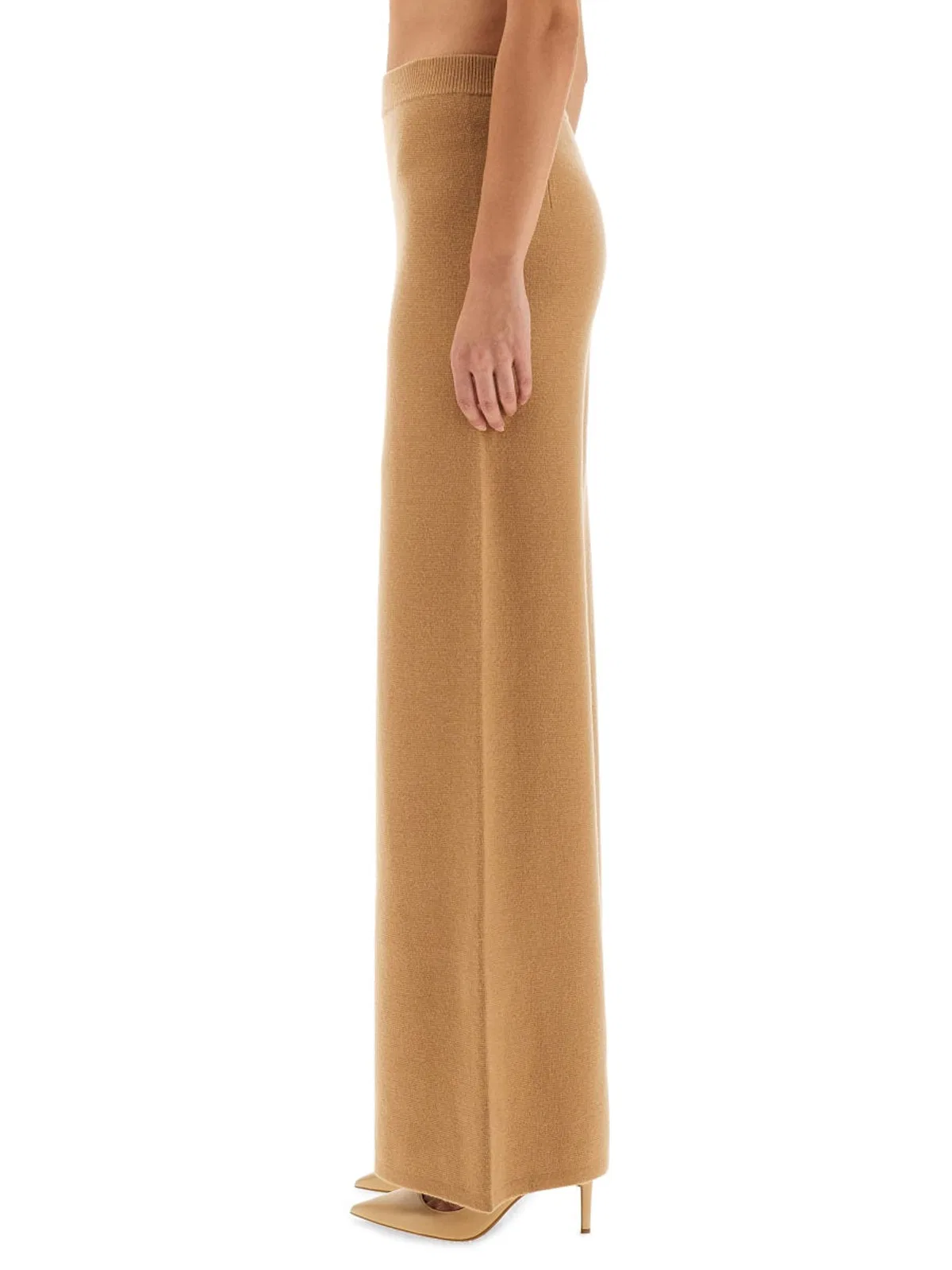Max Mara Judy Wool And Cashmere-blend Wide-leg Pants In Beige