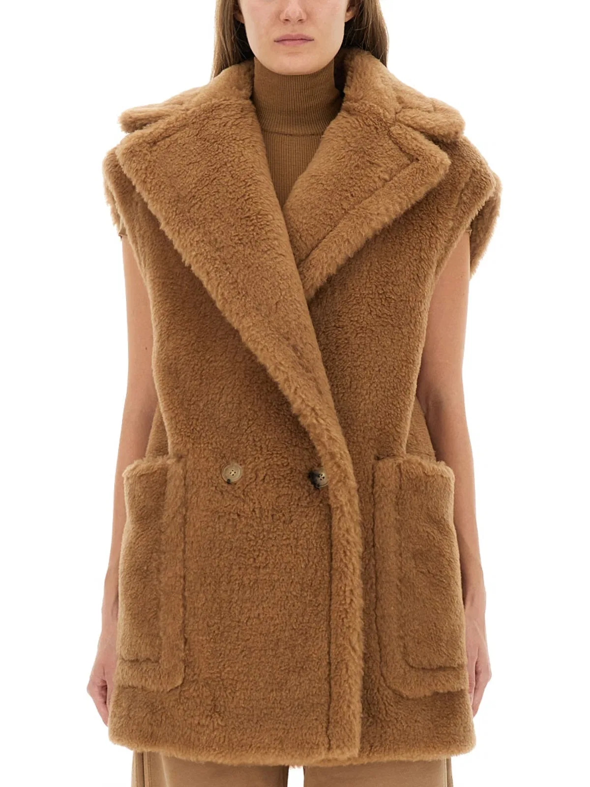 Max Mara Teddy Bear Vest Breda1234 In Beige