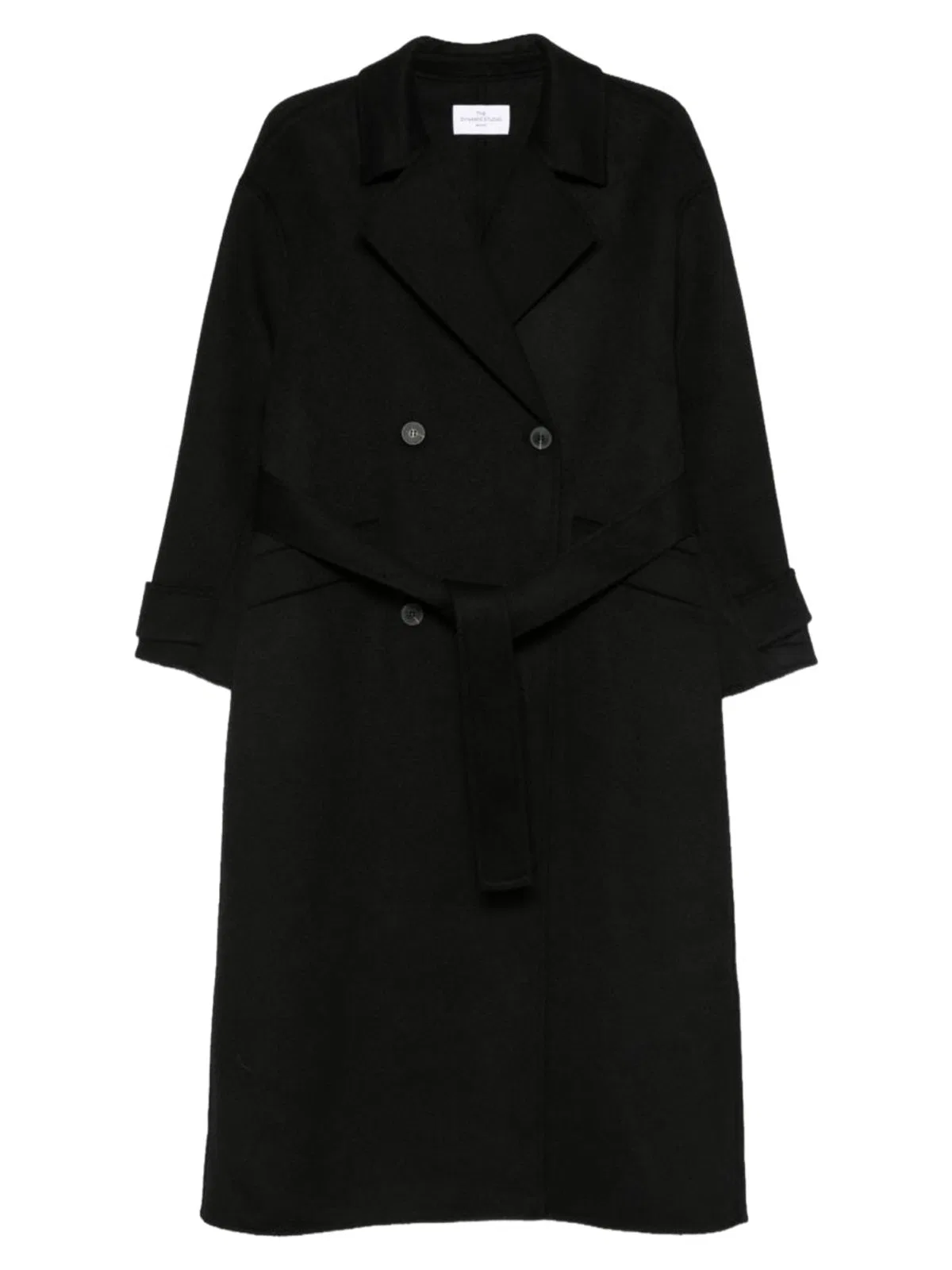 The Dynamis Studio Savile Double-breasted Wool Coat In Black
