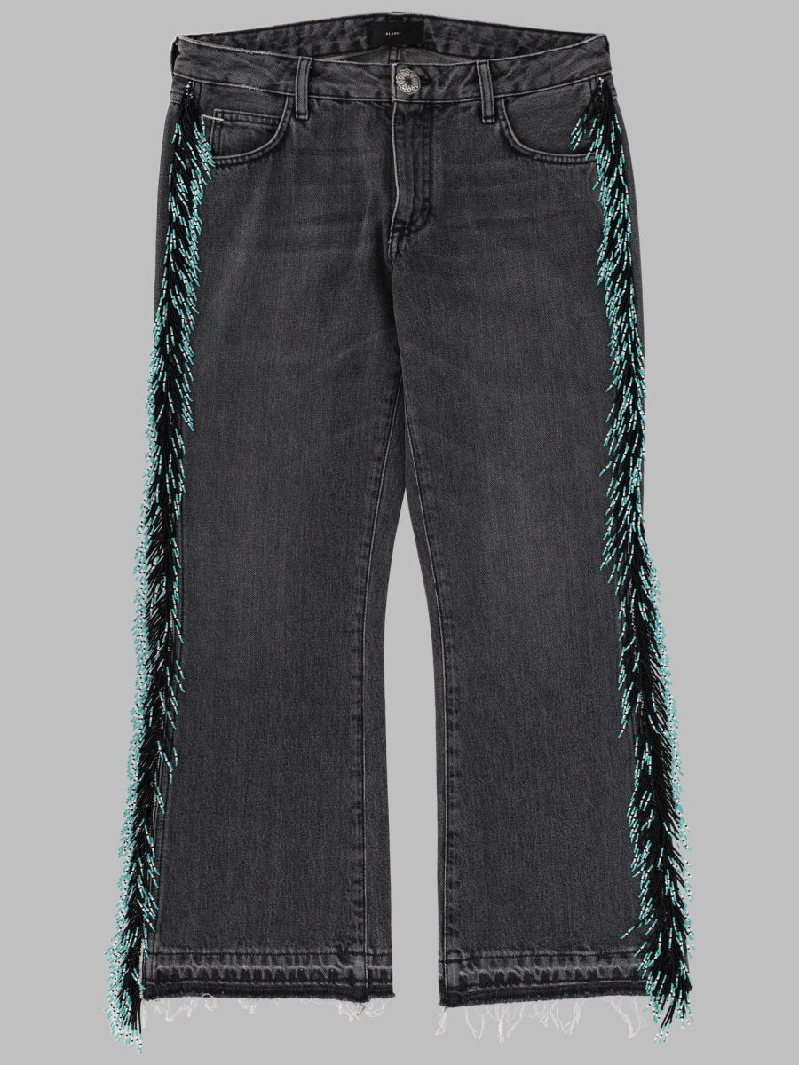 Jeans Con Frange Di Perline