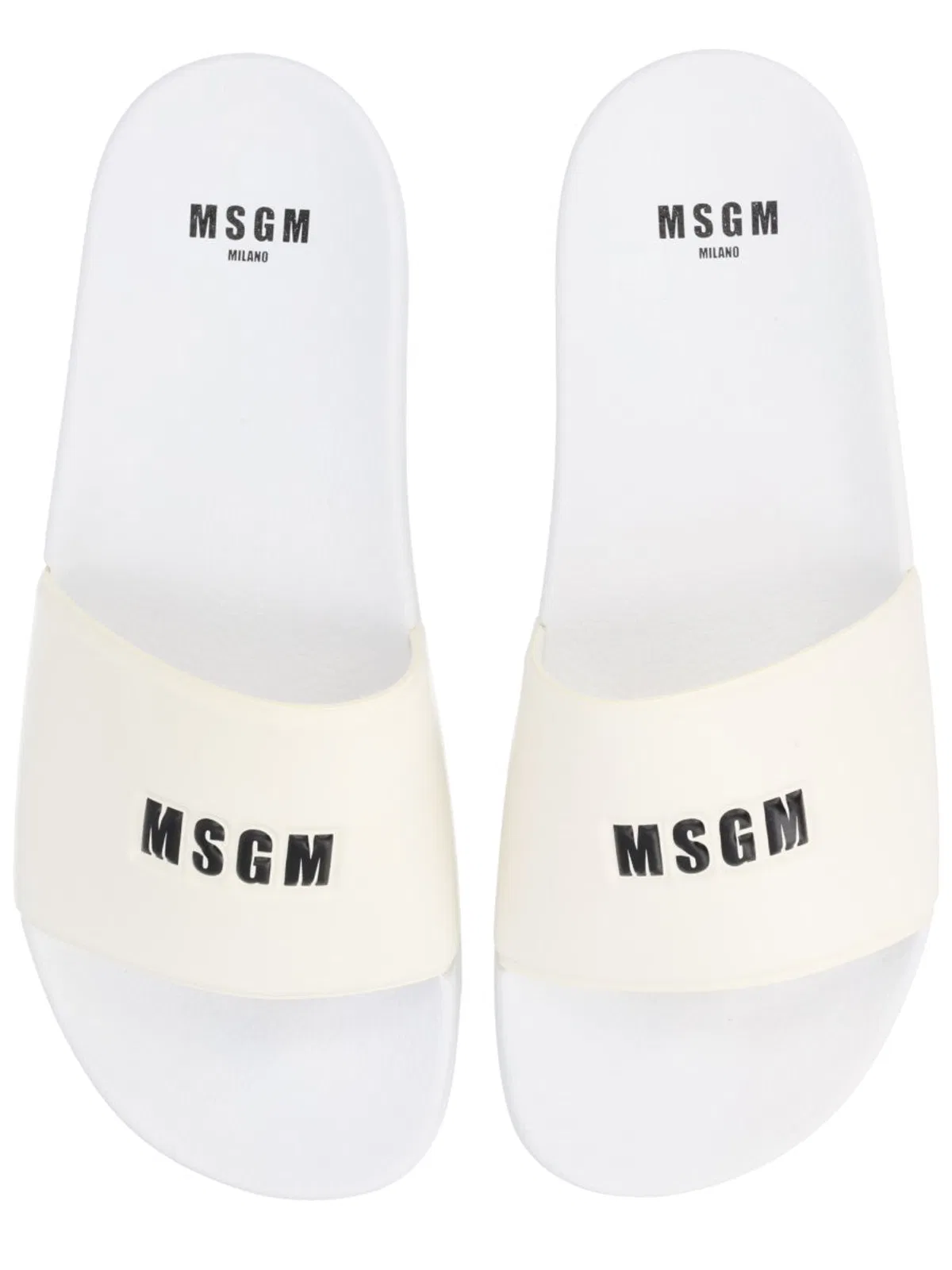 Msgm White Pvc Sandals In White