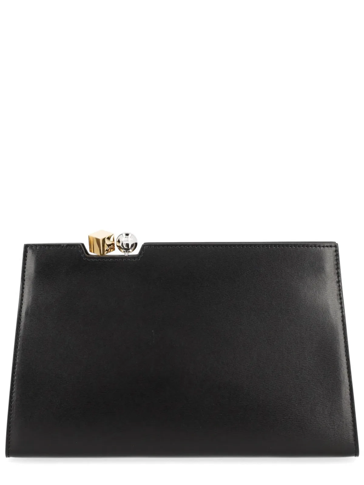 Jacquemus Structured Leather Clutch Bag In Pink