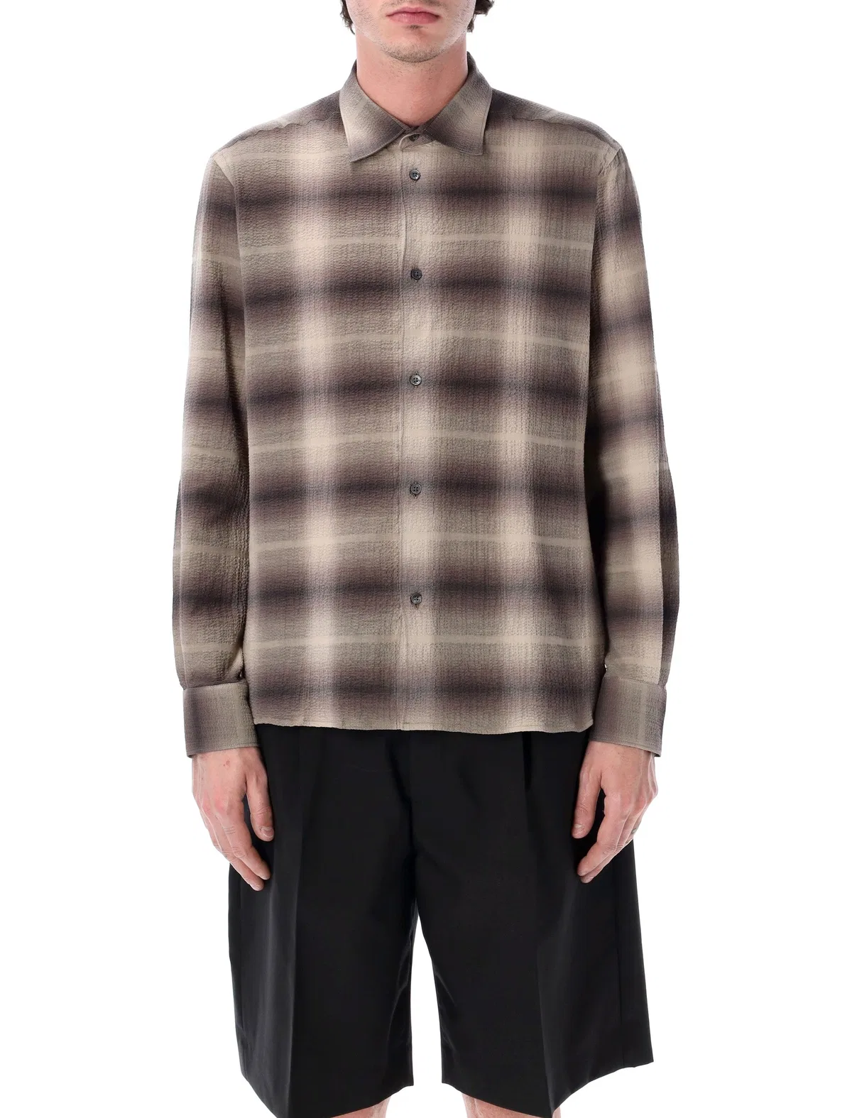 Checked Seersucker Volume Shirt