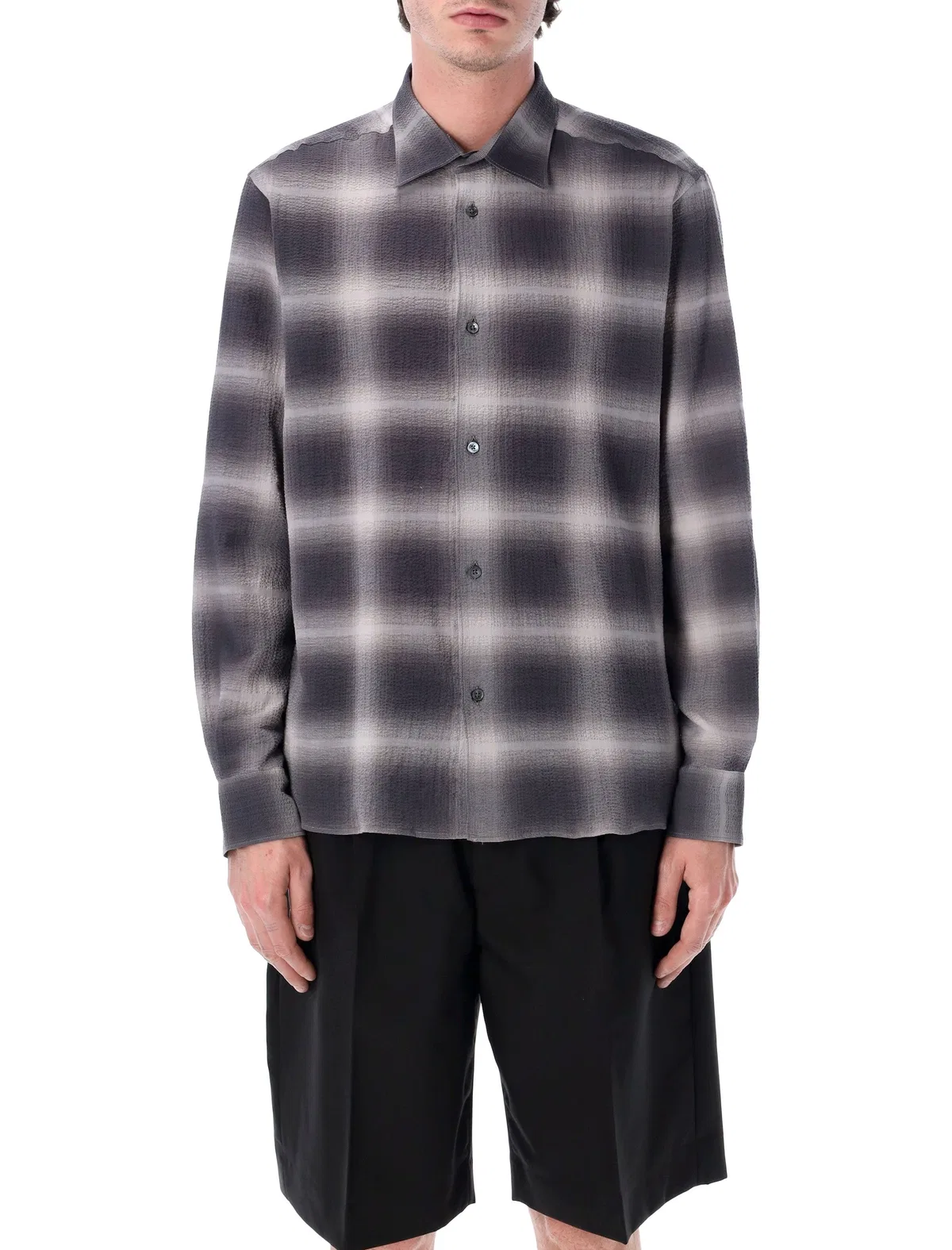 Checked Seersucker Volume Shirt