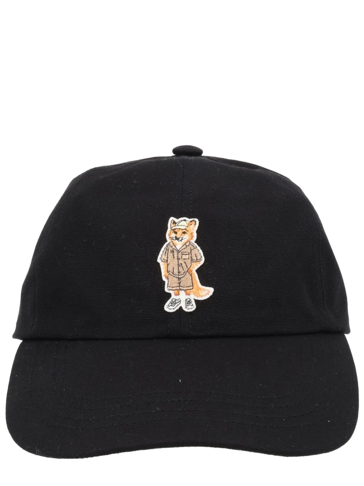 Maison Kitsuné Cappello "dressed Fox" In Black