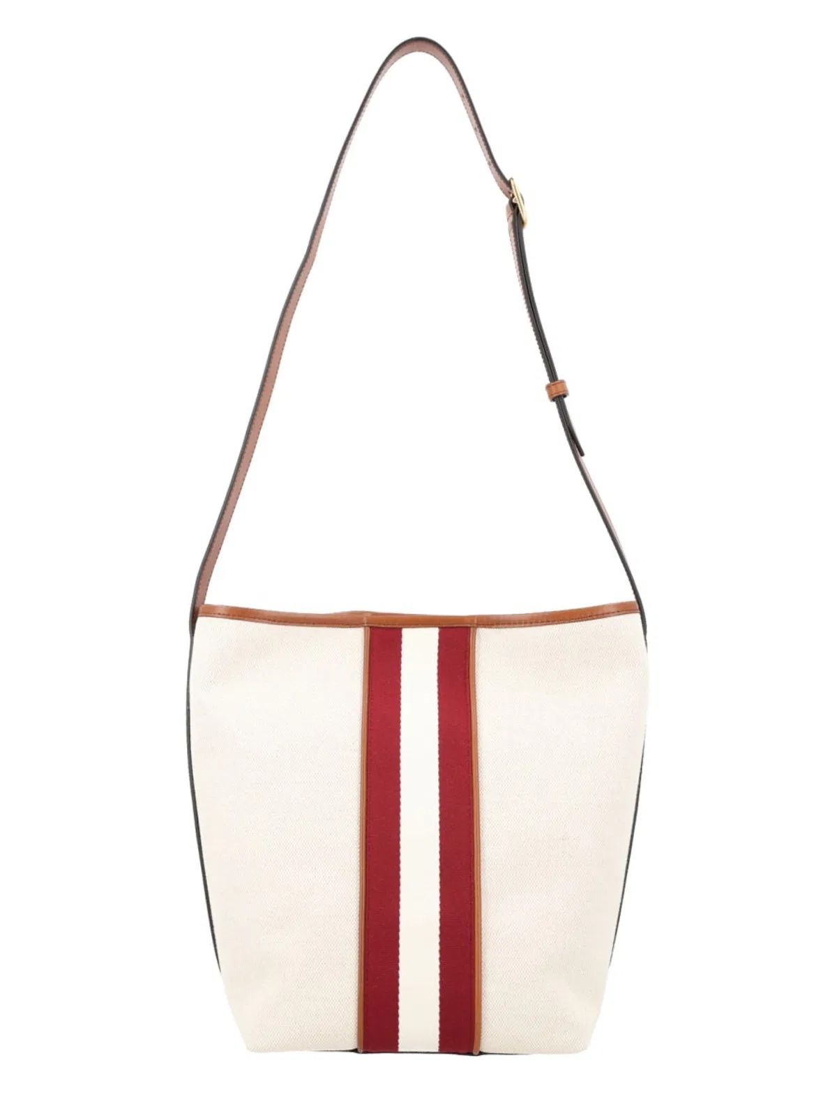 Bally Stripe Tote Bag Adjustable Strap Pocket In Metallic