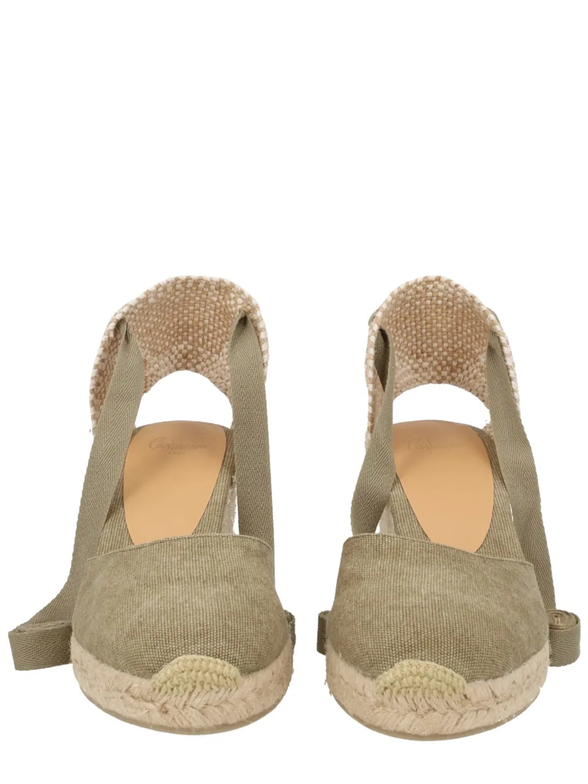 Castañer Green Solid Carina Wedges In Green