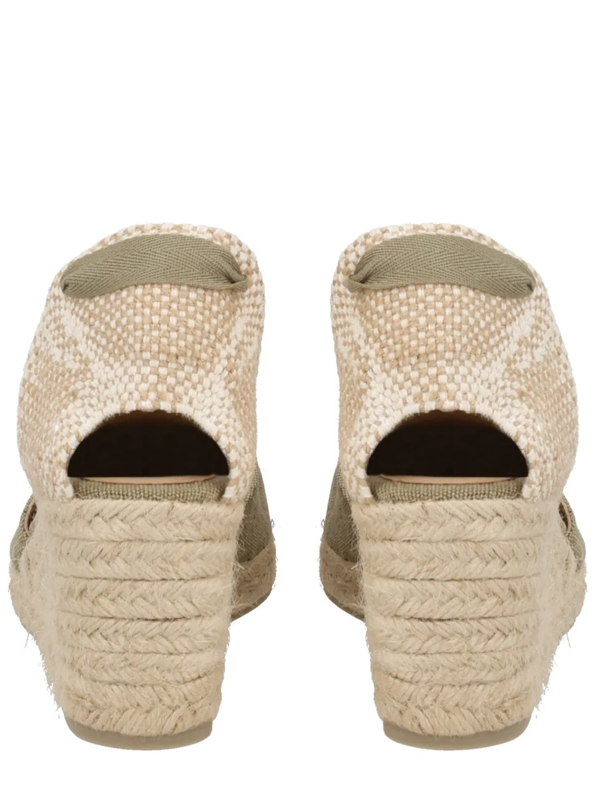 Castañer Green Solid Carina Wedges In Green